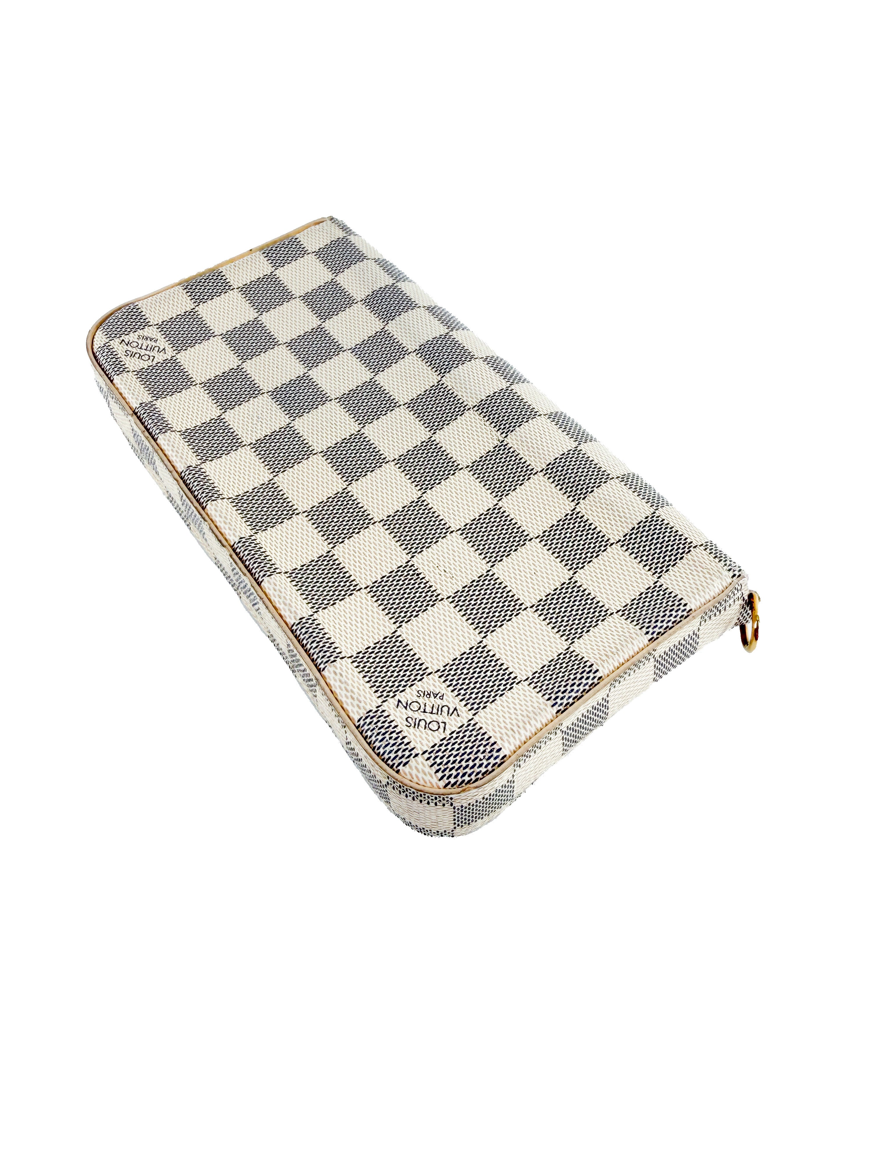 Louis Vuitton damier azur pochette Felicie chain wallet rose ballerine w/ inserts MI1250
