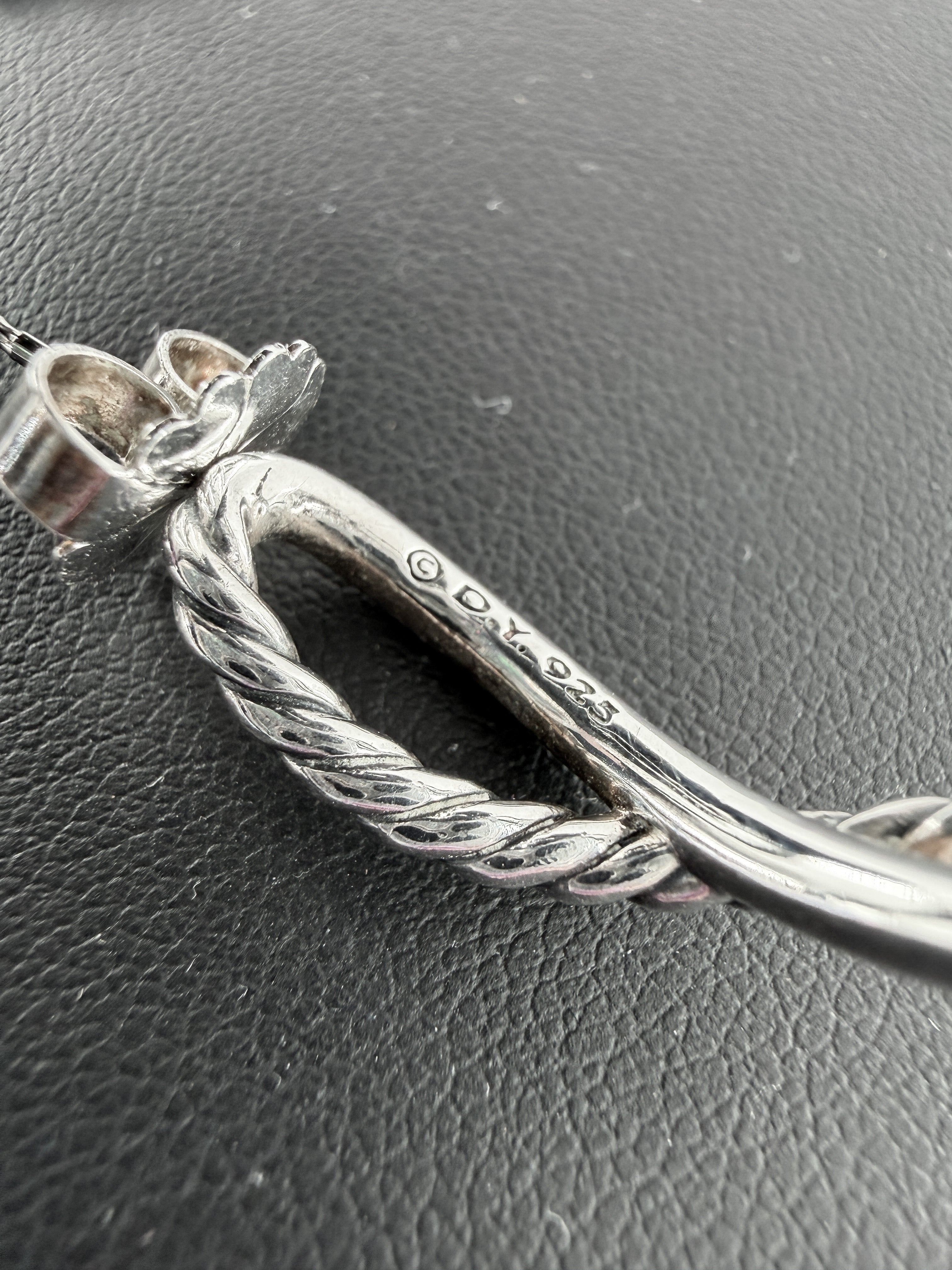 David Yurman sterling silver crossover hoop earrings