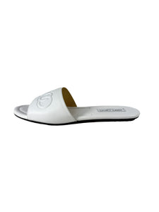 Jimmy Choo white leather slides size 40 NEW