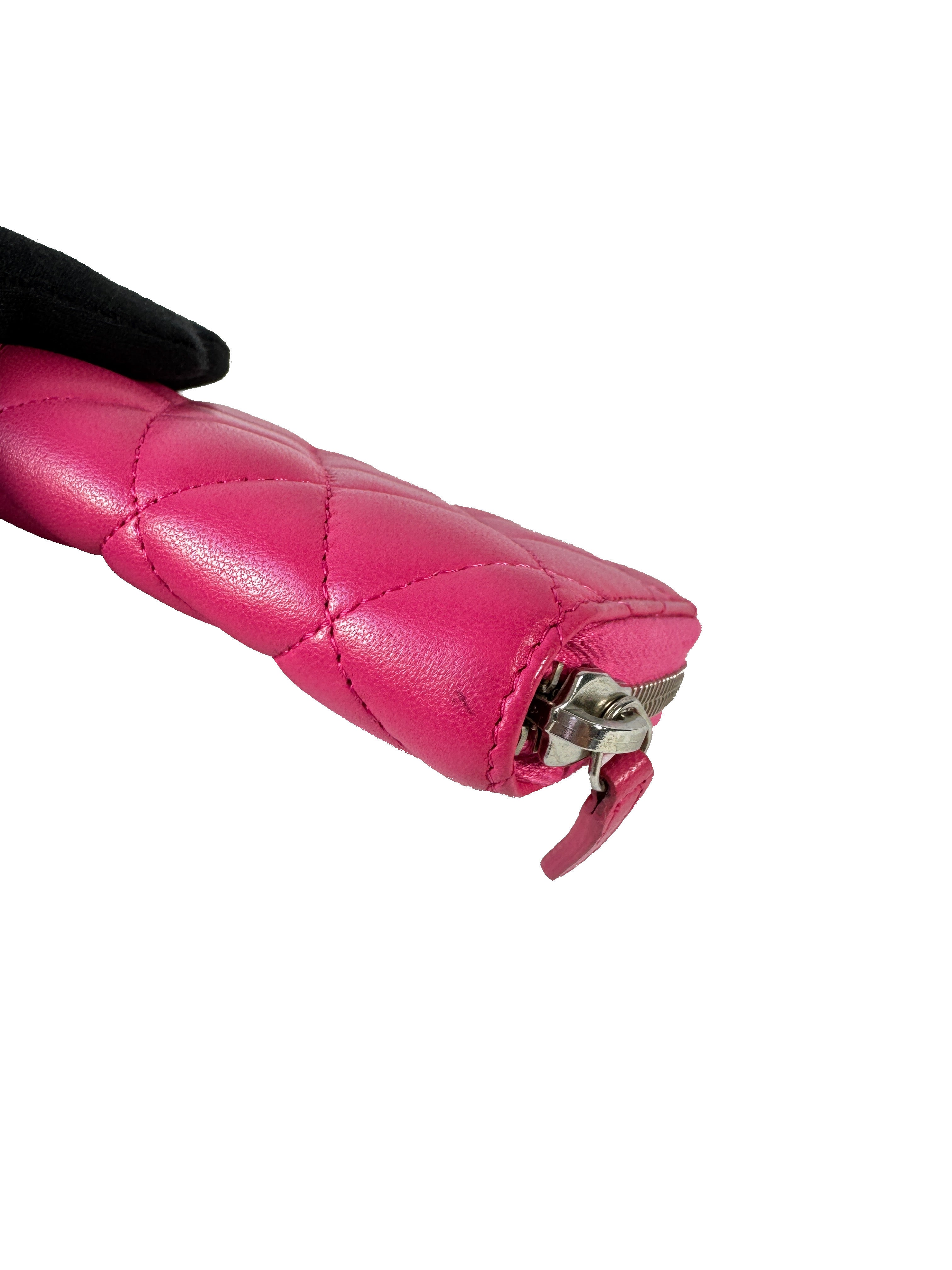 Chanel compact pink lambskin zippy wallet 19959583