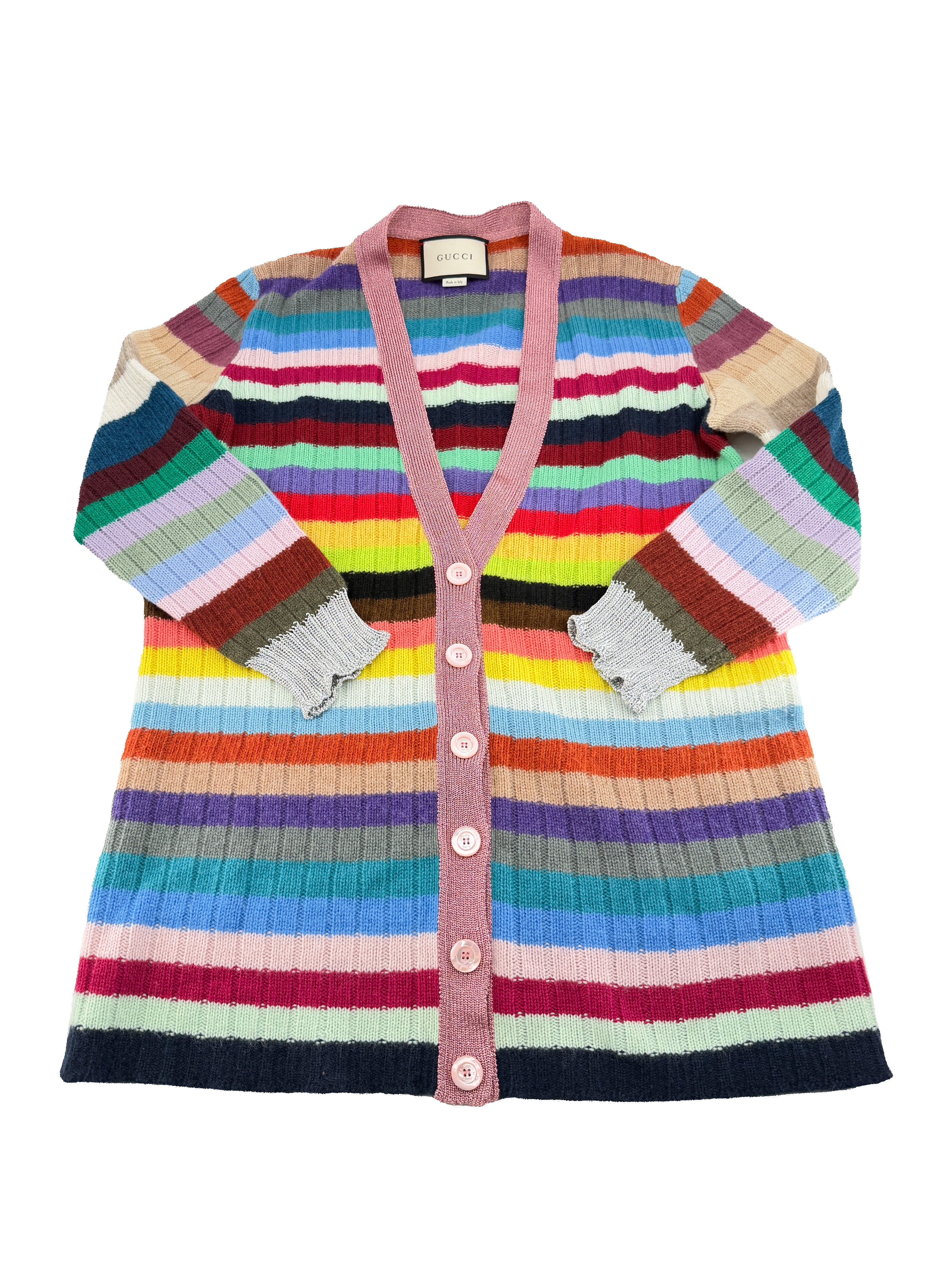 Gucci multicolor striped cardigan size M