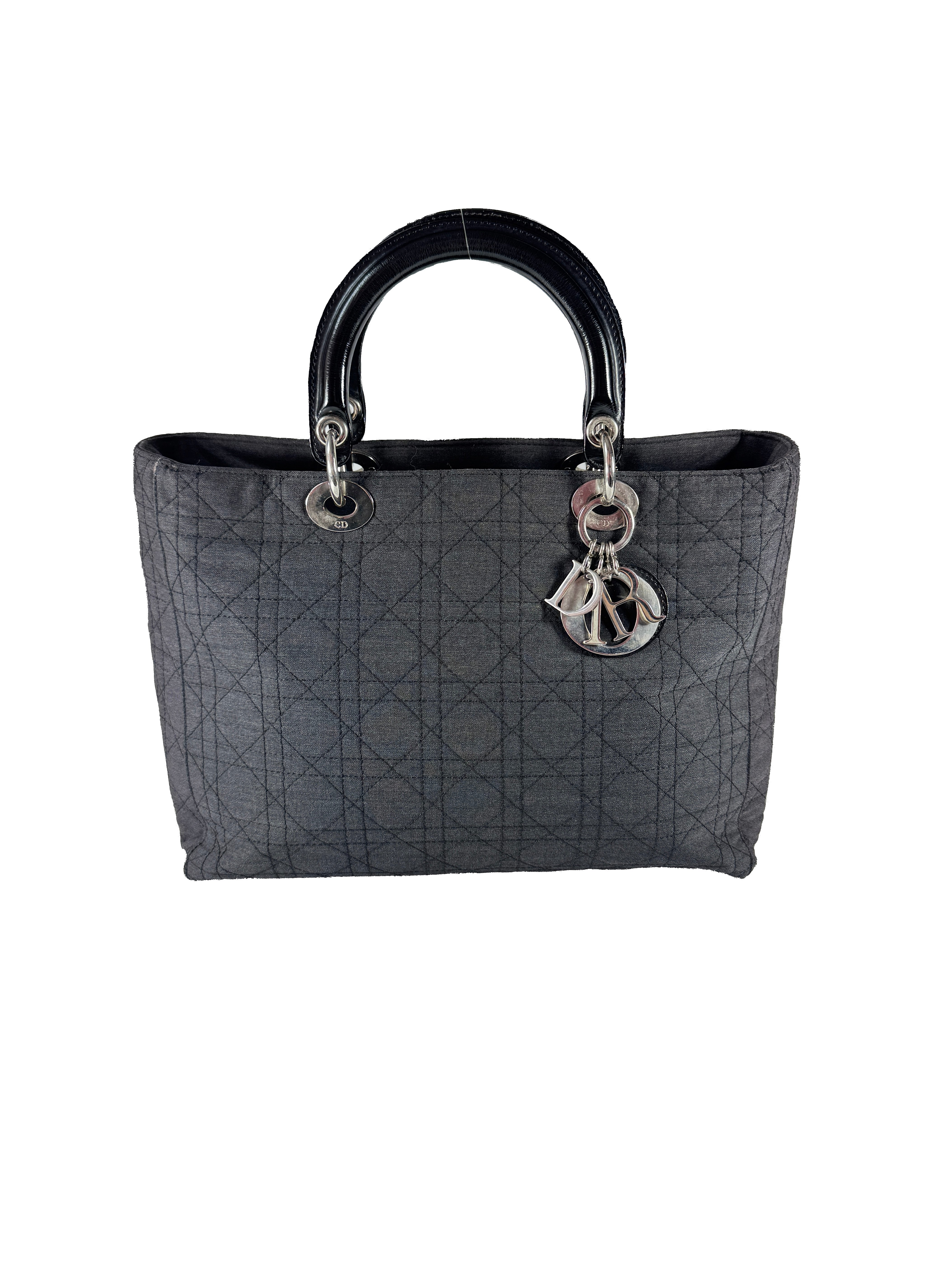 Christian Dior black denim Lady Dior vintage RU 0967