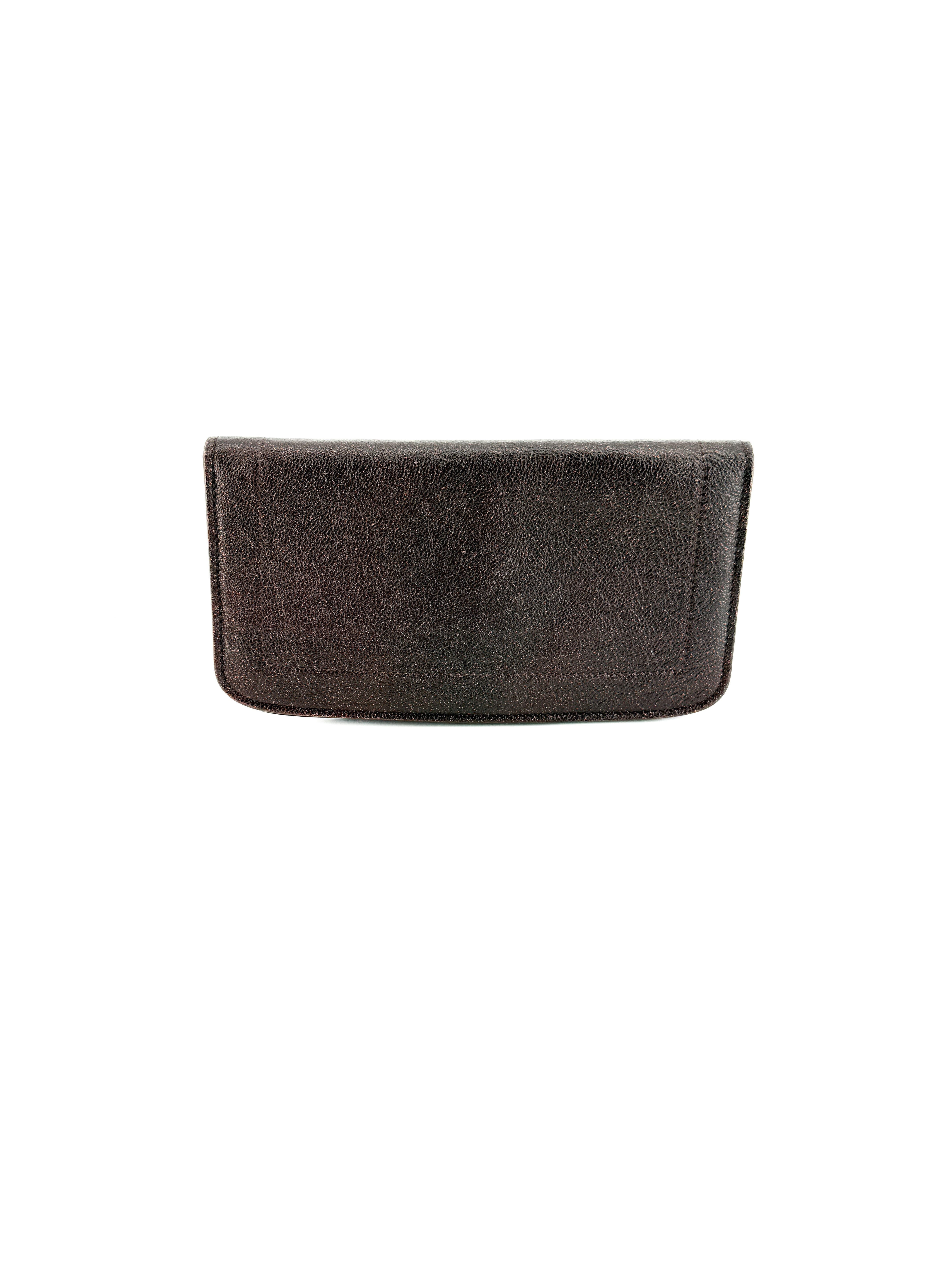 Jimmy Choo brown metallic clutch