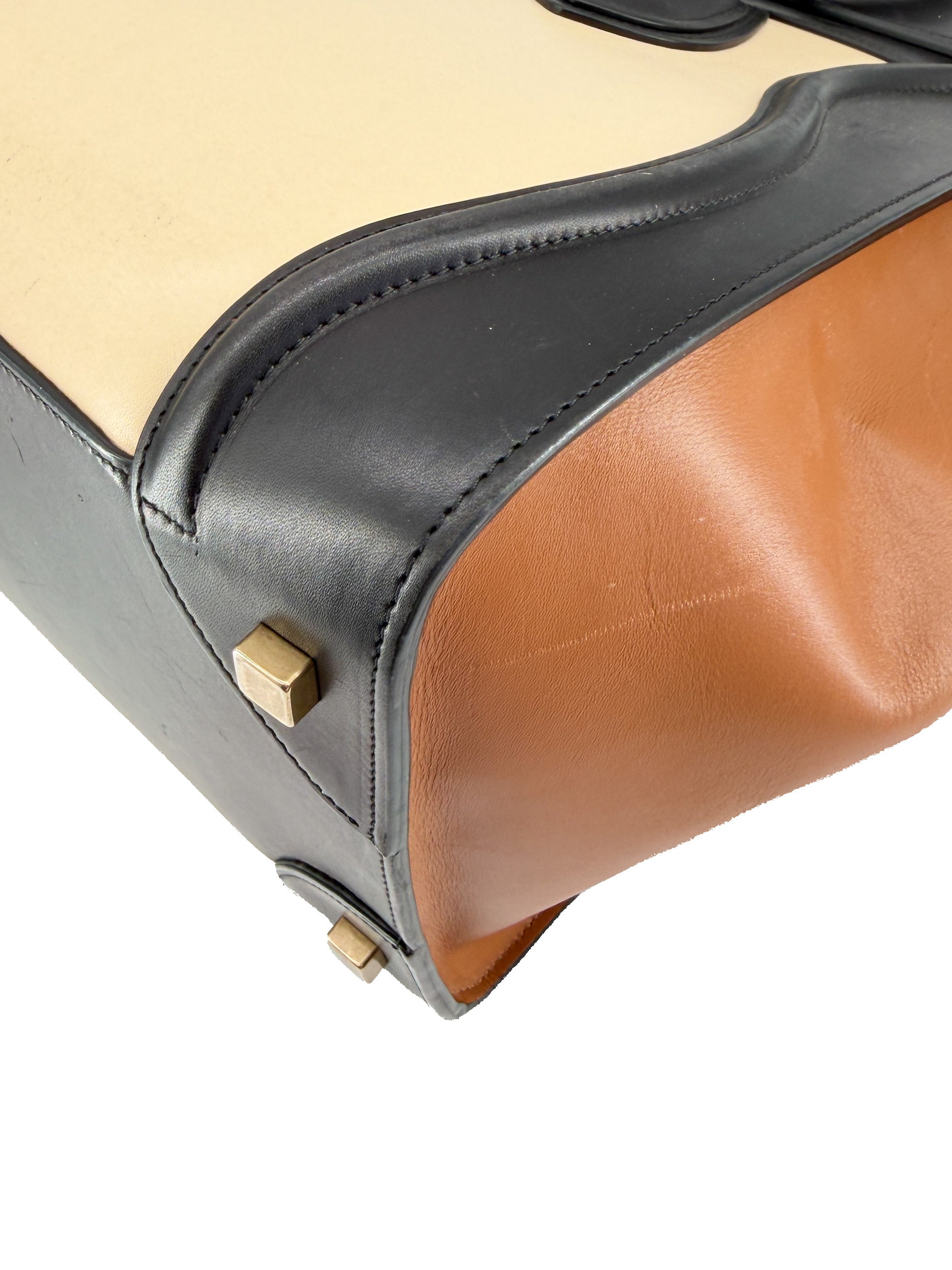 Celine tricolor cream, black, brown luggage mini F-CU-0144