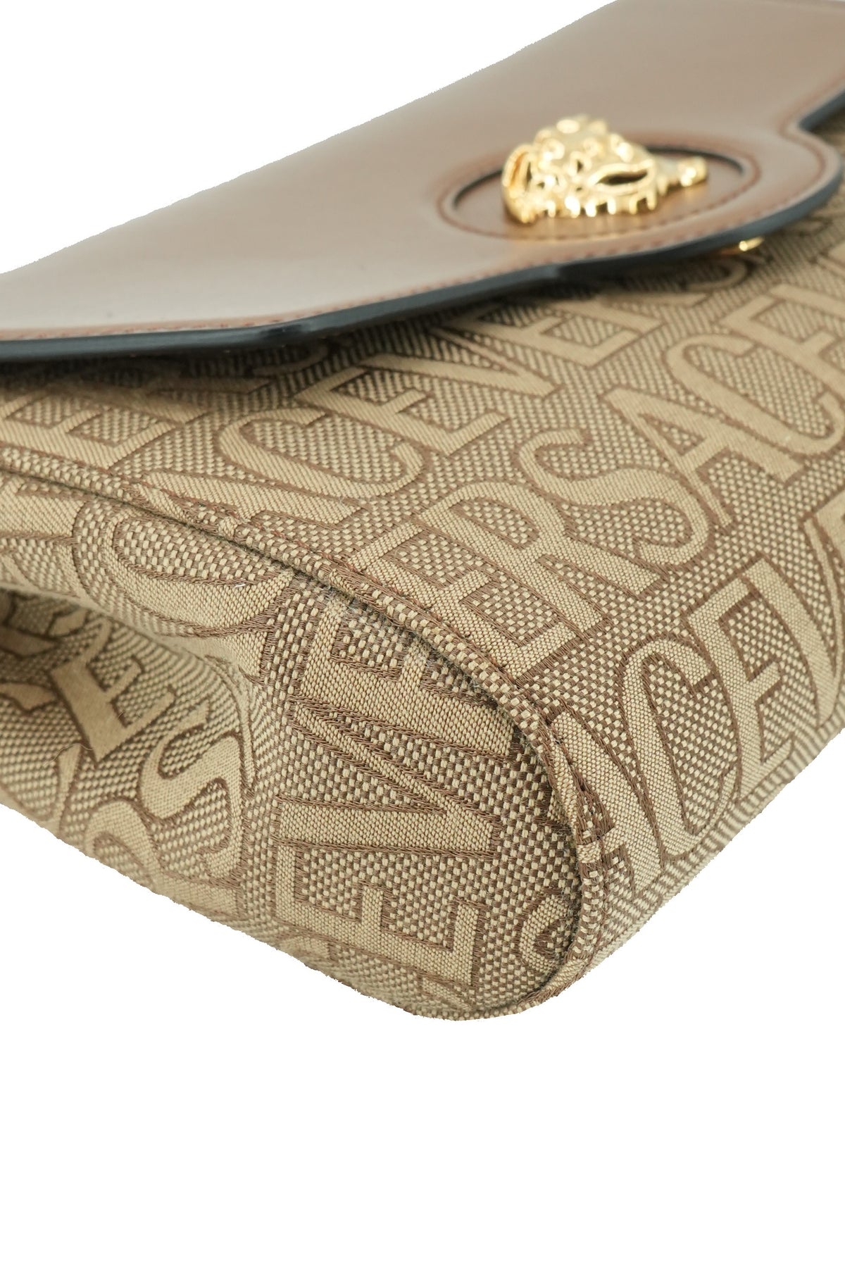 Versace brown La Medusa canvas leather crossbody NWT