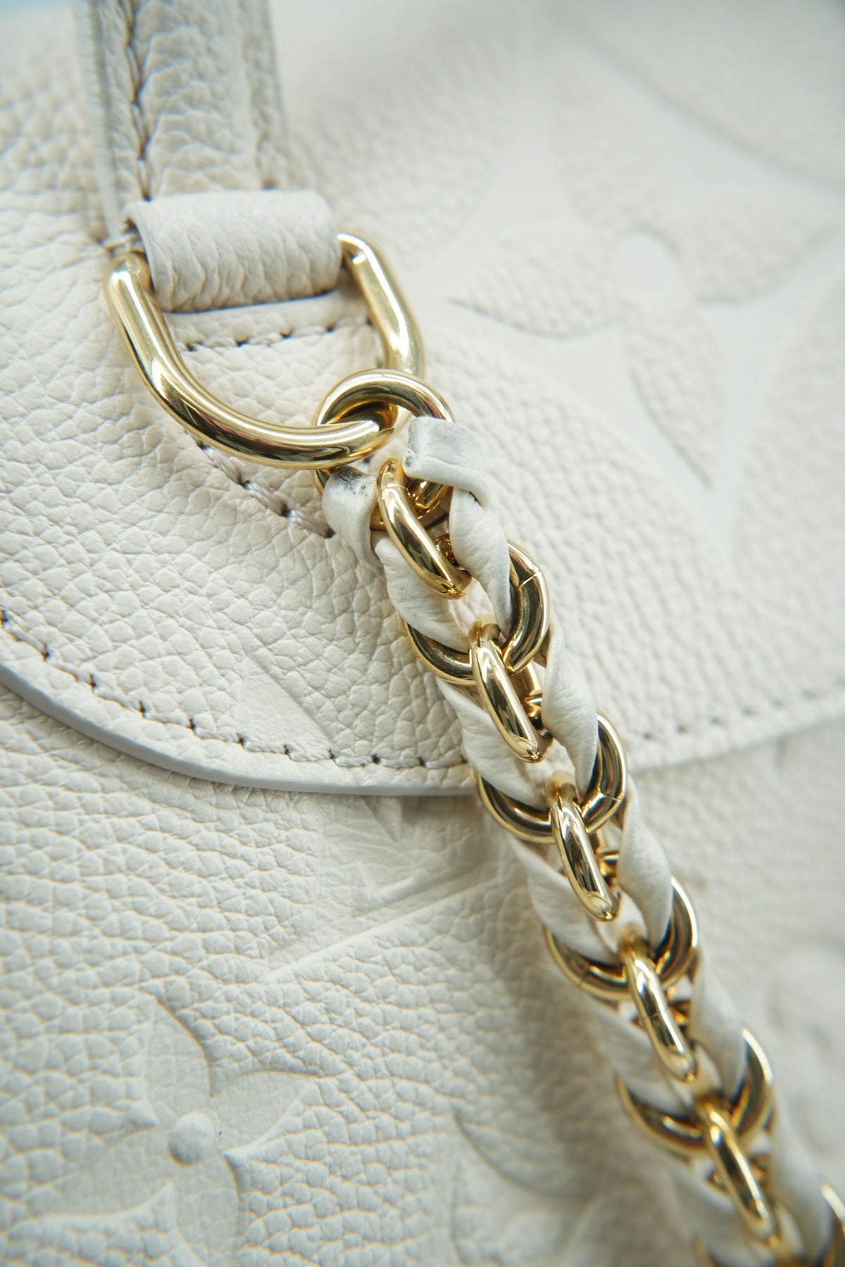 Louis Vuitton cream empreinte monogram Backup backpack NFC