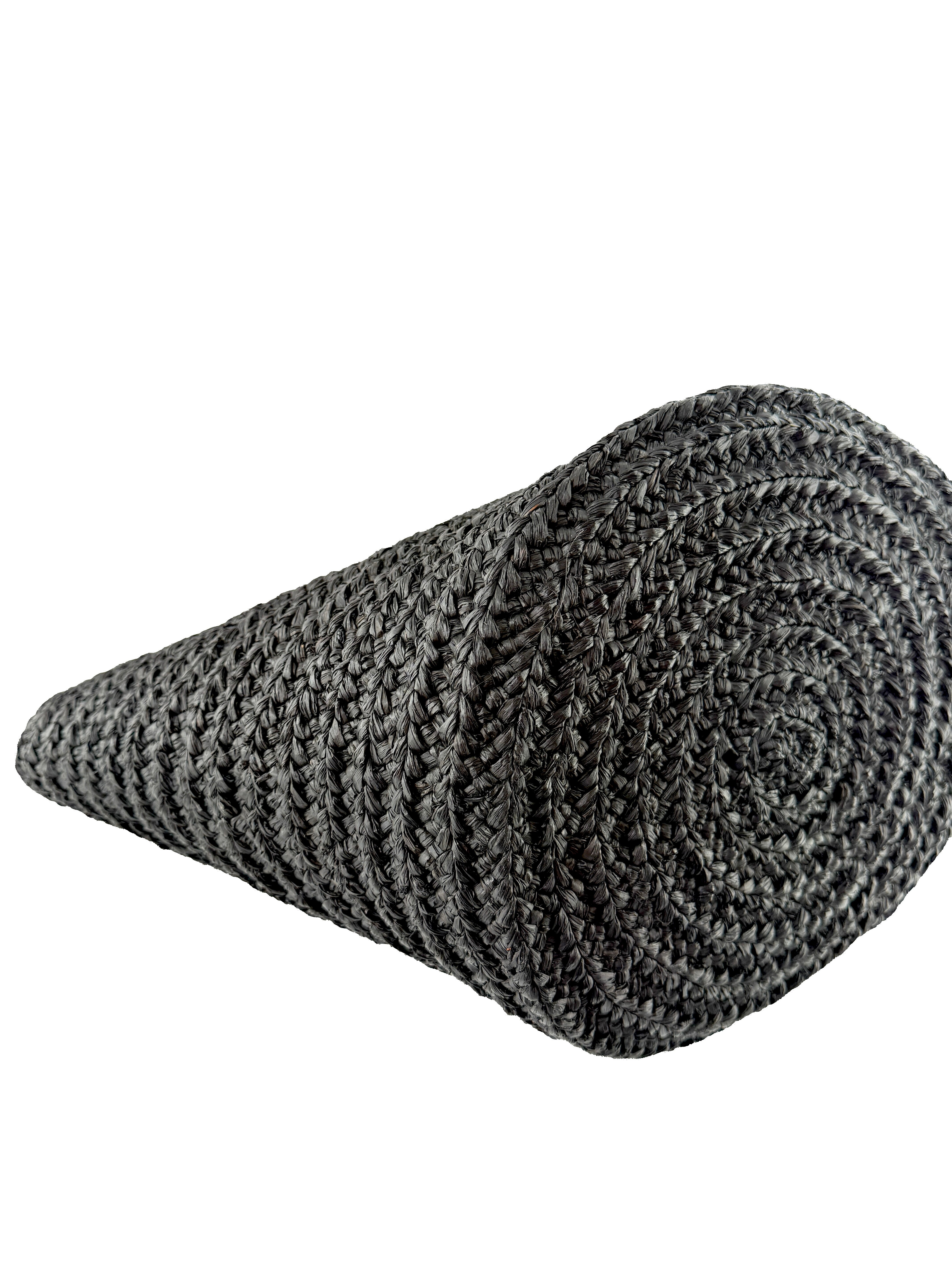 Saint Laurent black Raffia Panier tote YSL693242-0422 - My Girlfriend's Wardrobe LLC