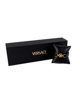 Versace black leather croc embossed Medusa 95 bracelet NWT