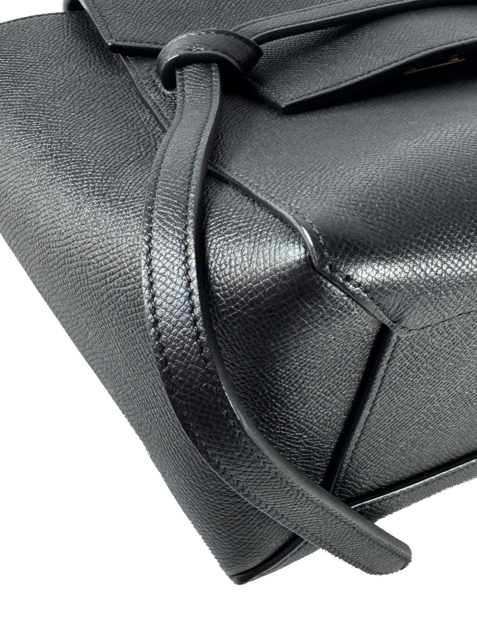 Celine black leather micro belt bag S-SL-4176