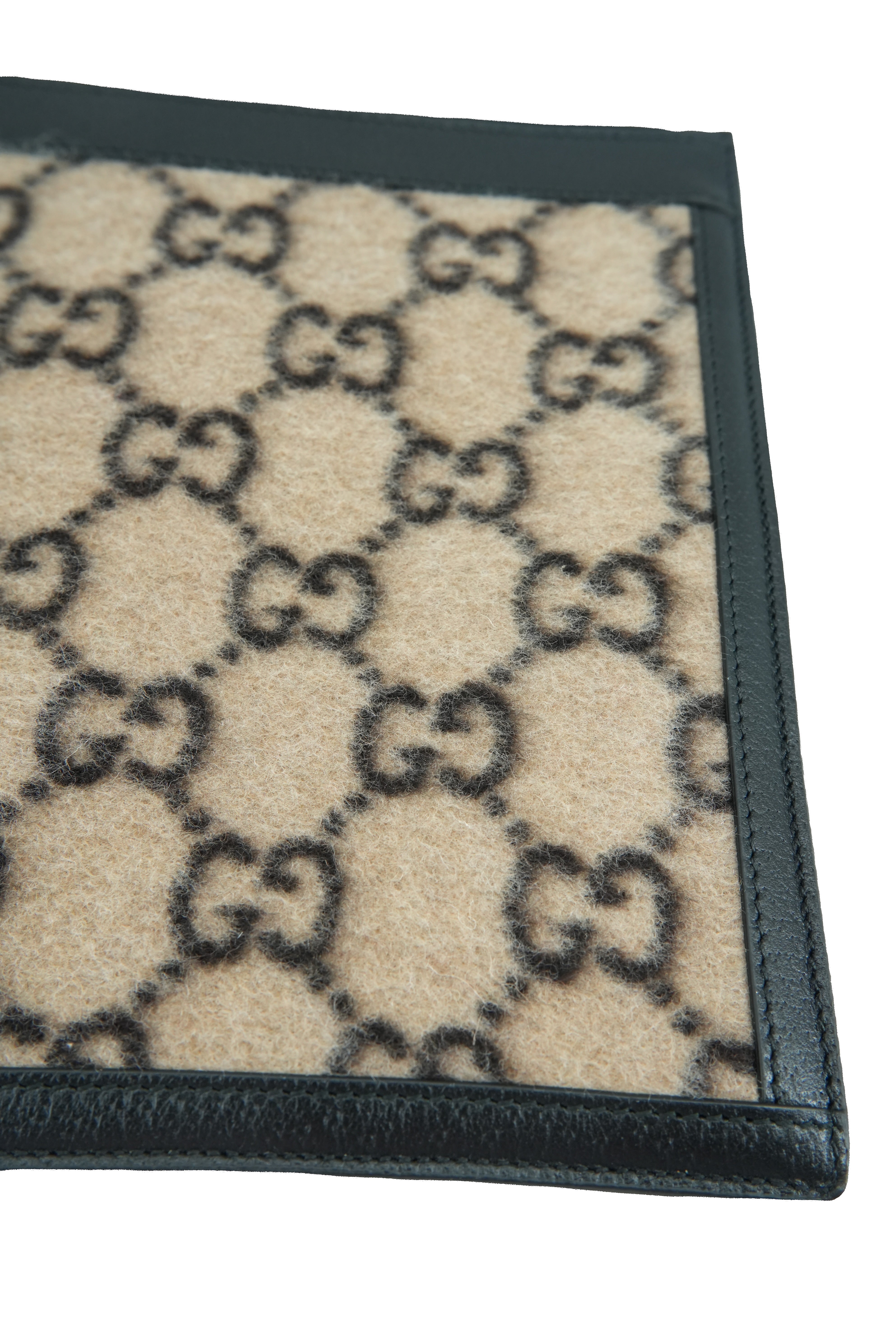 Gucci brown black wool GG wristlet 597627-562600