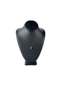 Tiffany & Co sterling silver & diamond 1837 round lock necklace