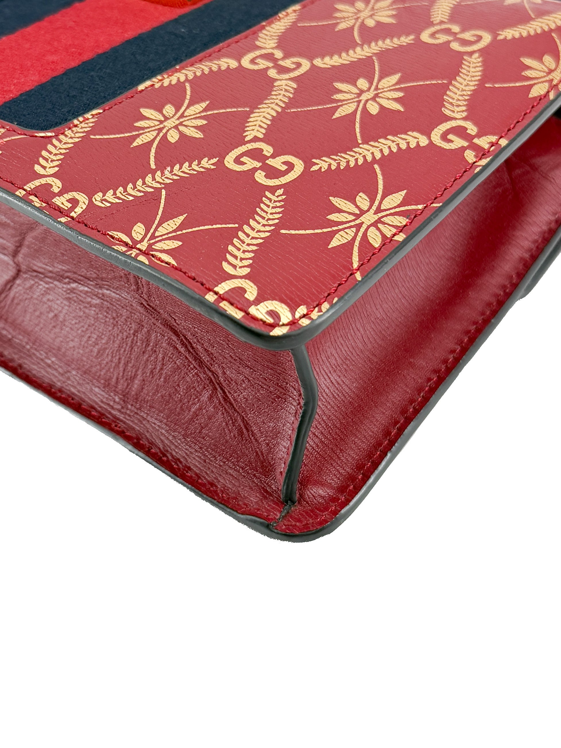 Gucci red small print Sylvie shoulder bag 524405 493075