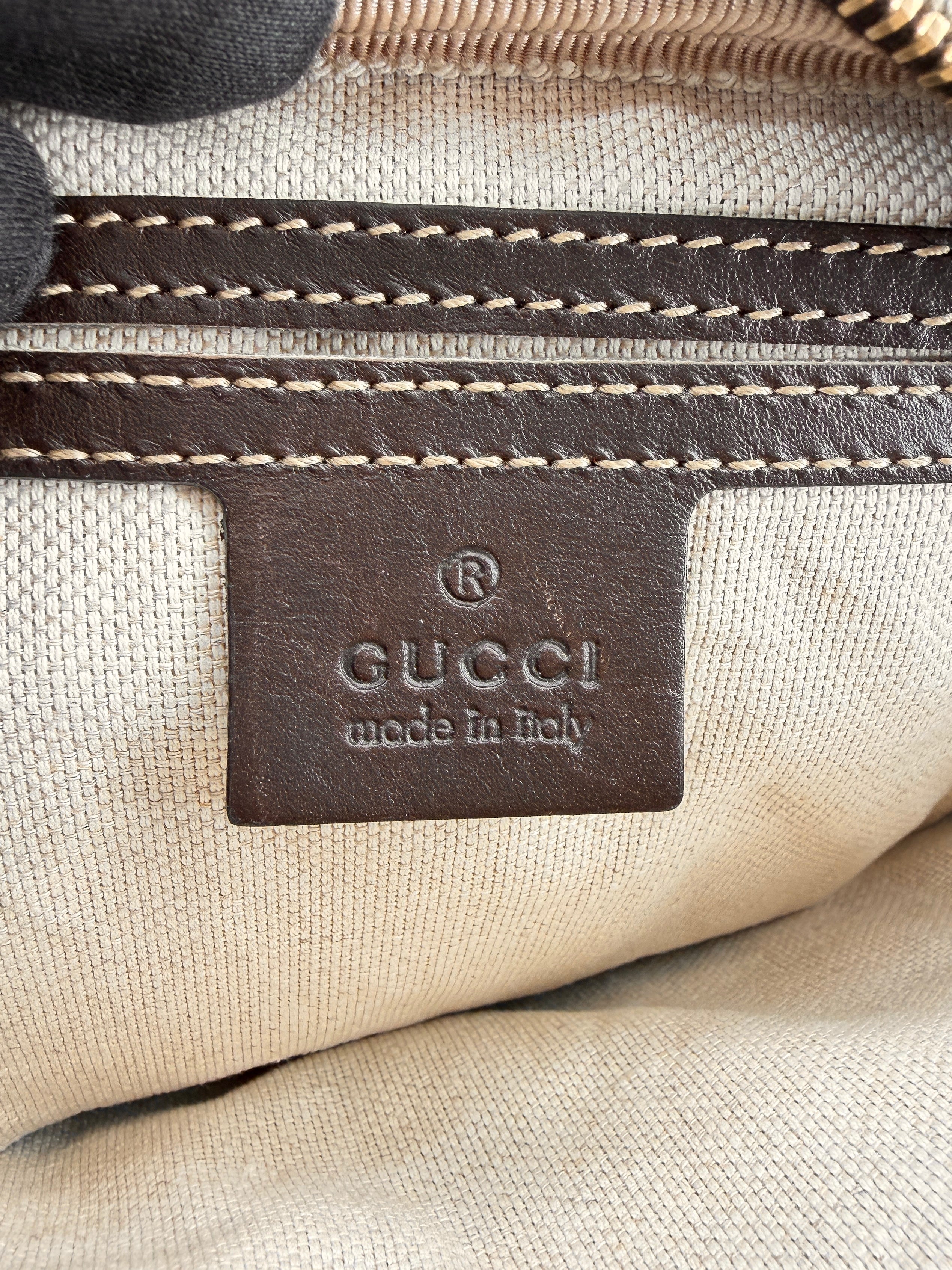 Gucci brown coated canvas crossbody 233268 525040