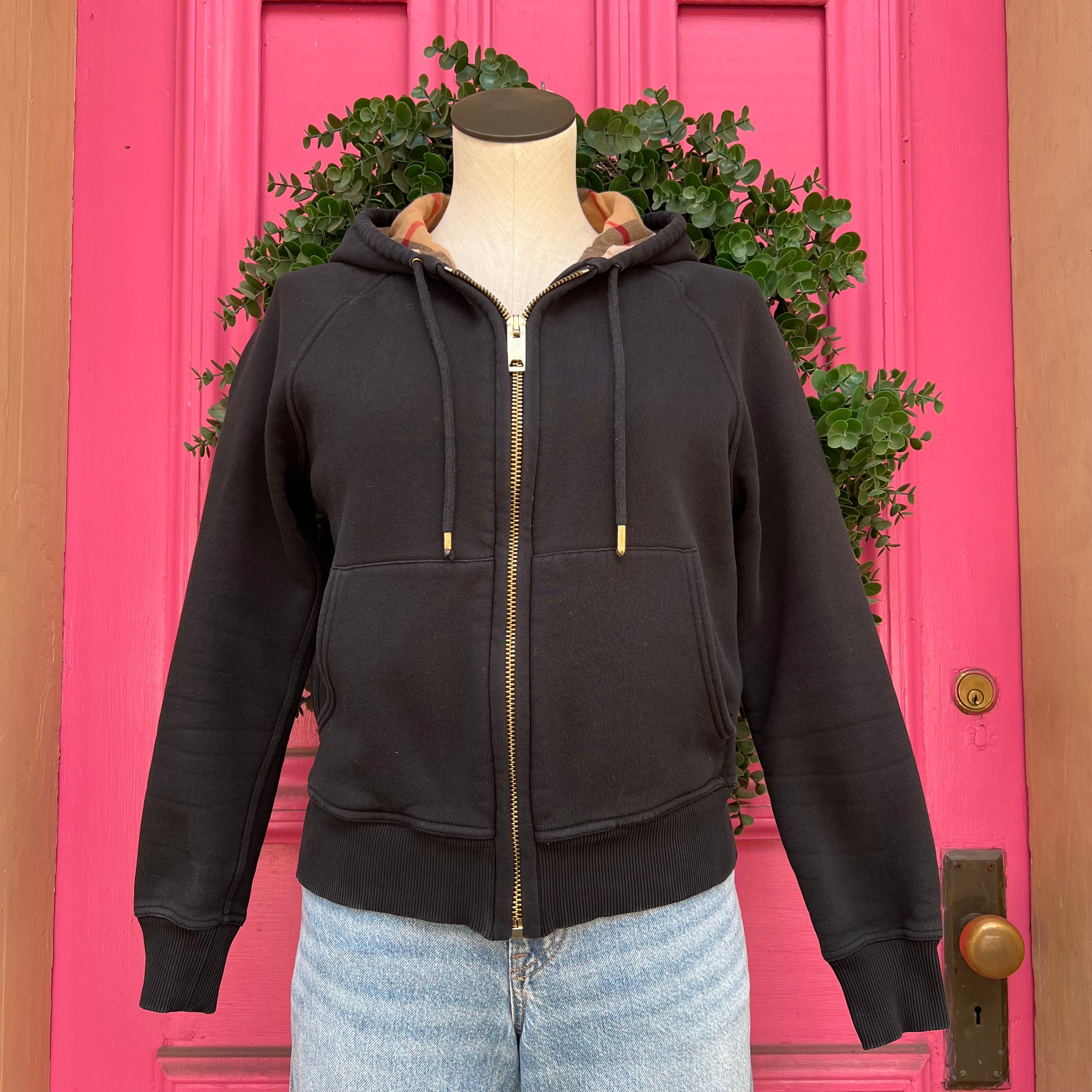 Burberry black zip up size S