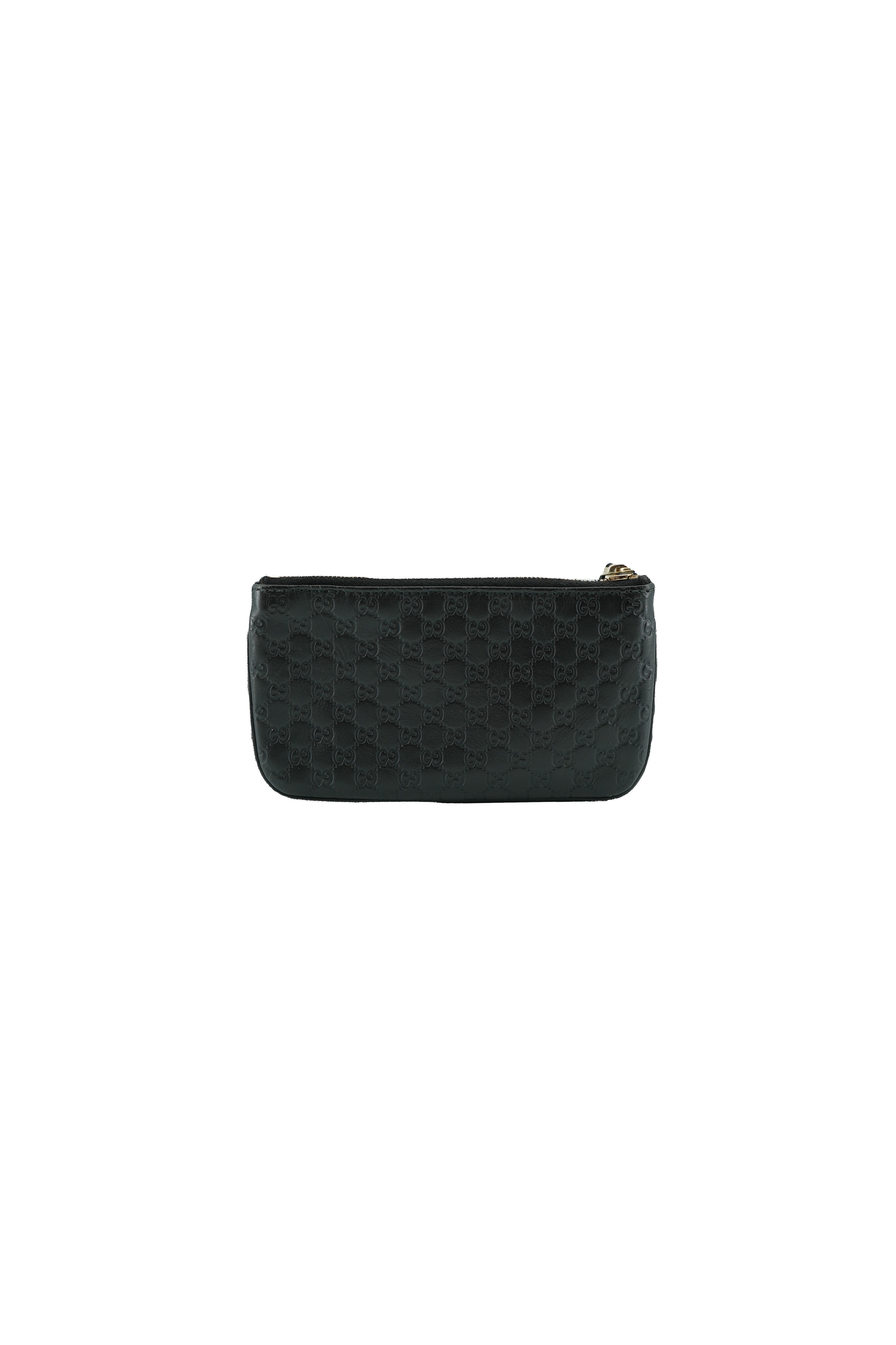 Gucci black leather Guccissima key pouch 544248 205887