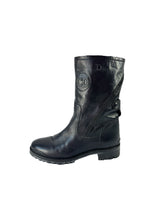 Christian Dior black leather CD boots size 38.5. CL0615