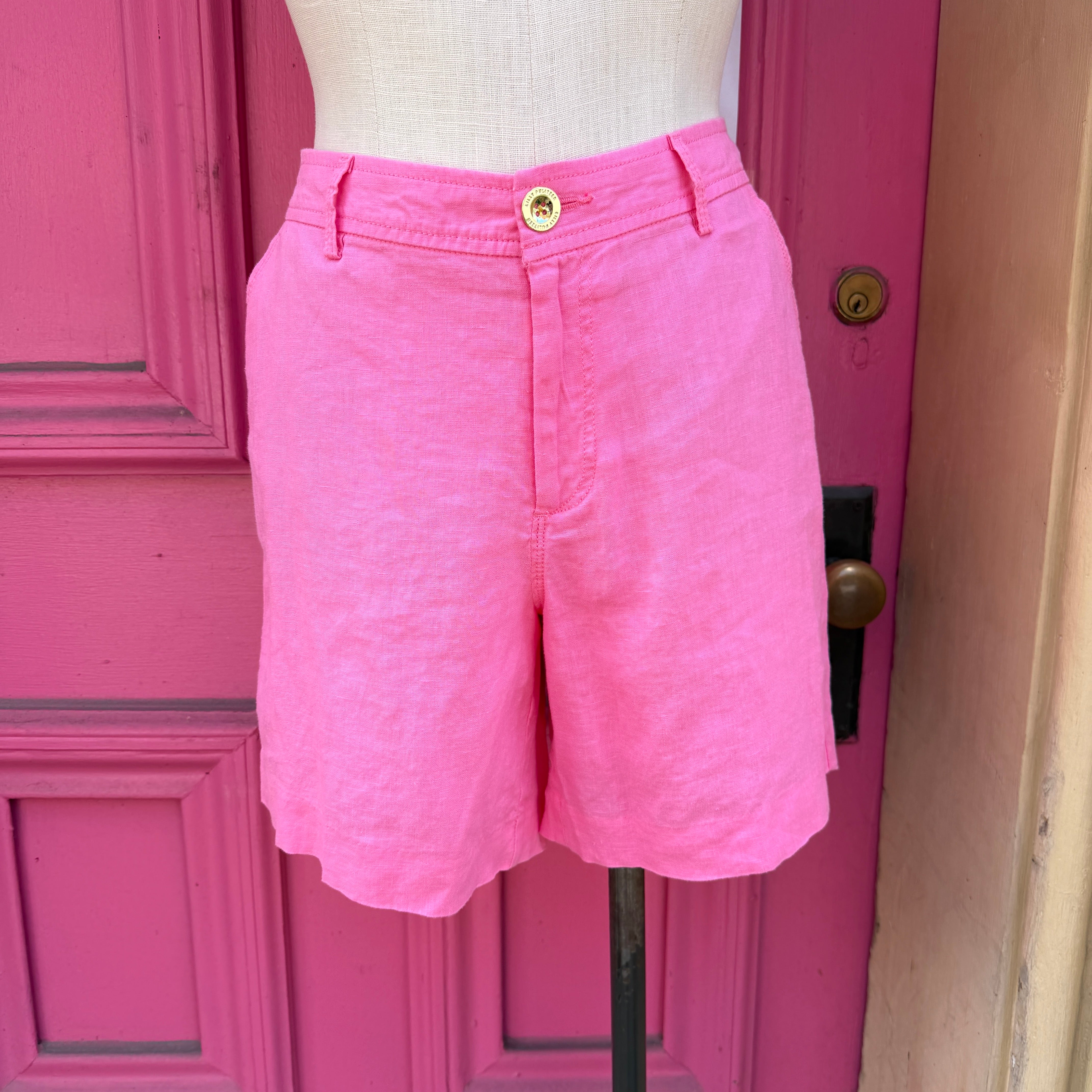 Lilly Pulitzer pink Aldora linen shorts size 8 NWT