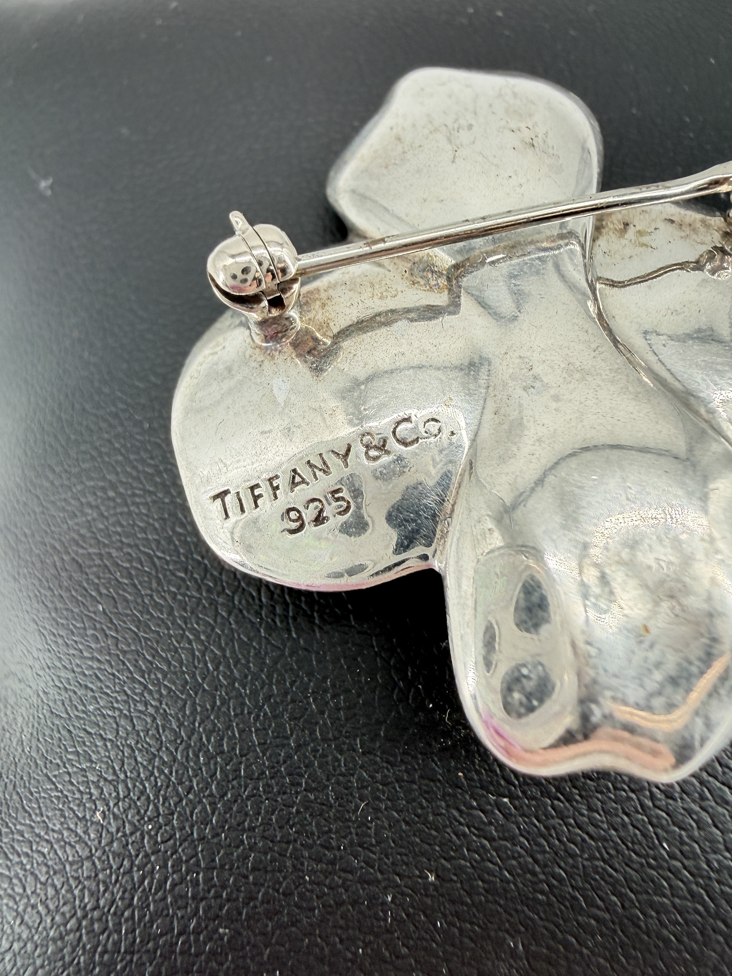 Tiffany & Co sterling silver dogwood brooch