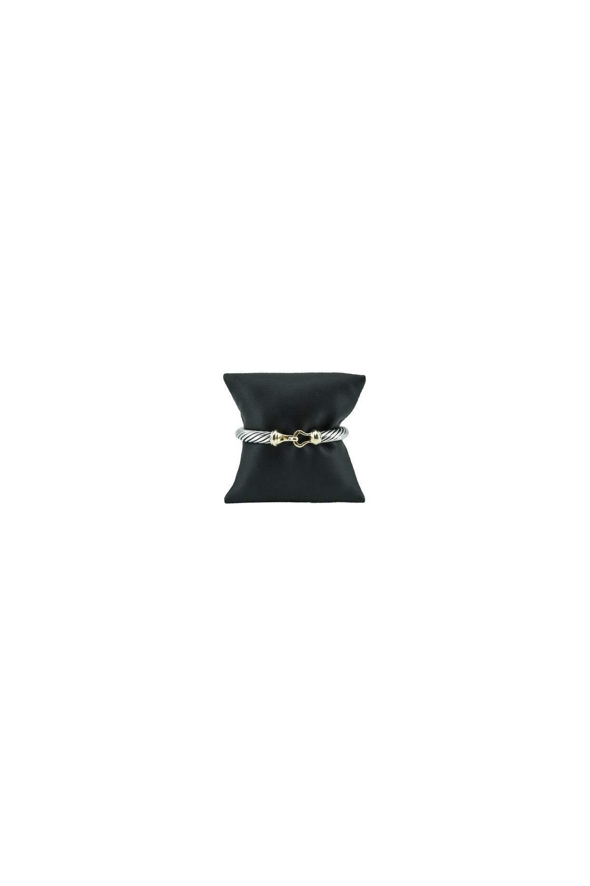 David Yurman sterling silver 7MM yellow gold buckle bracelet