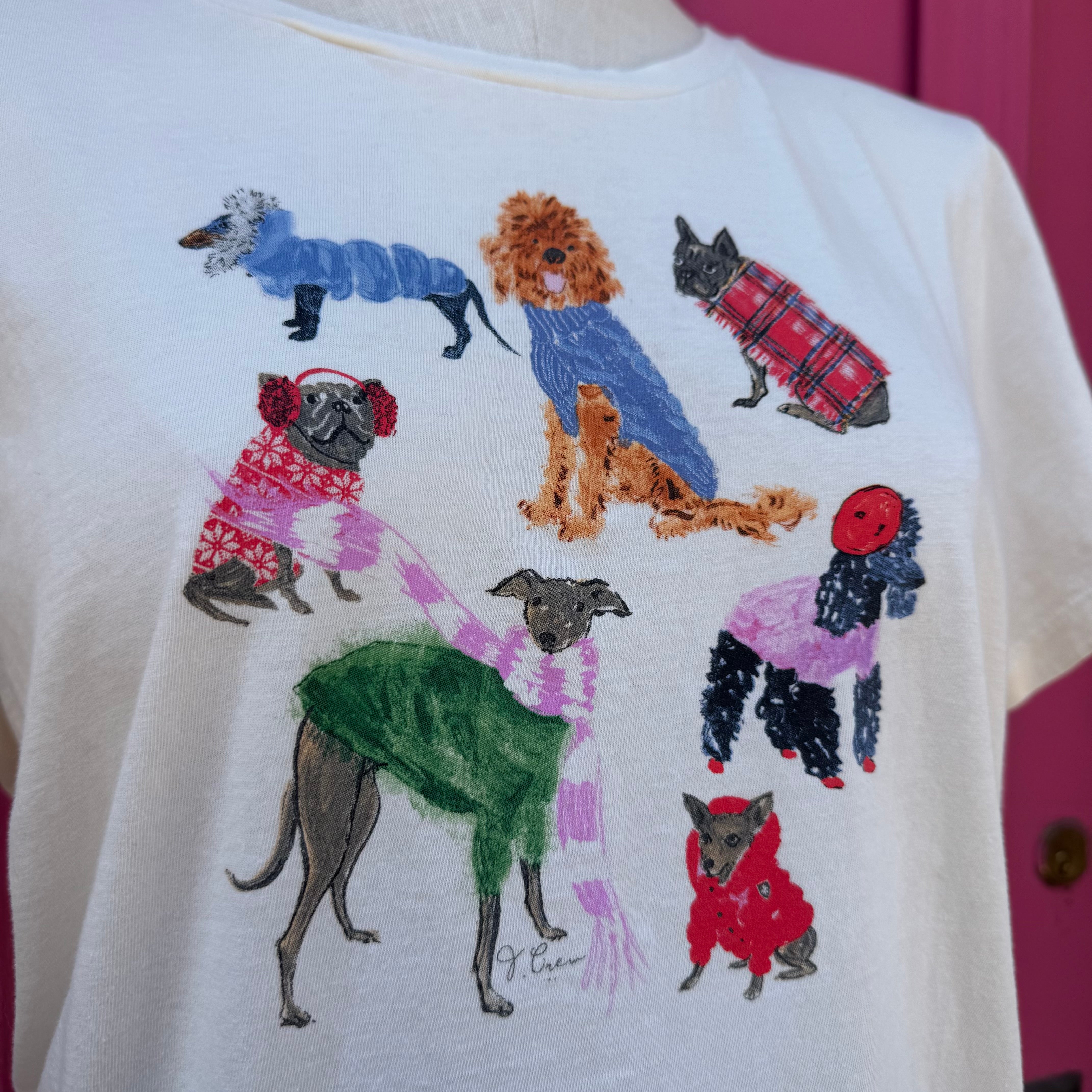 J. Crew dog tee size L