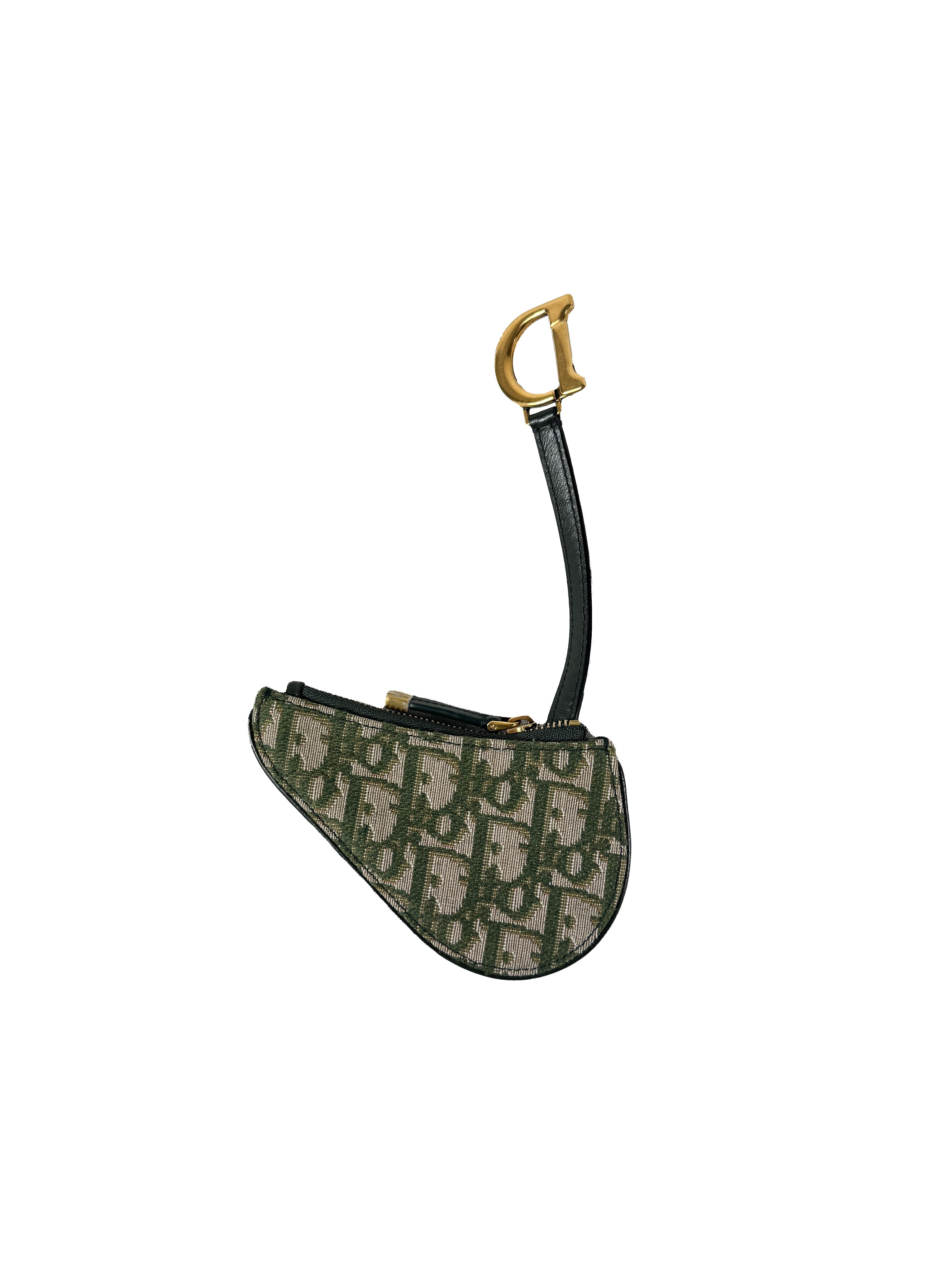 Dior olive signature saddle key pouch 1128