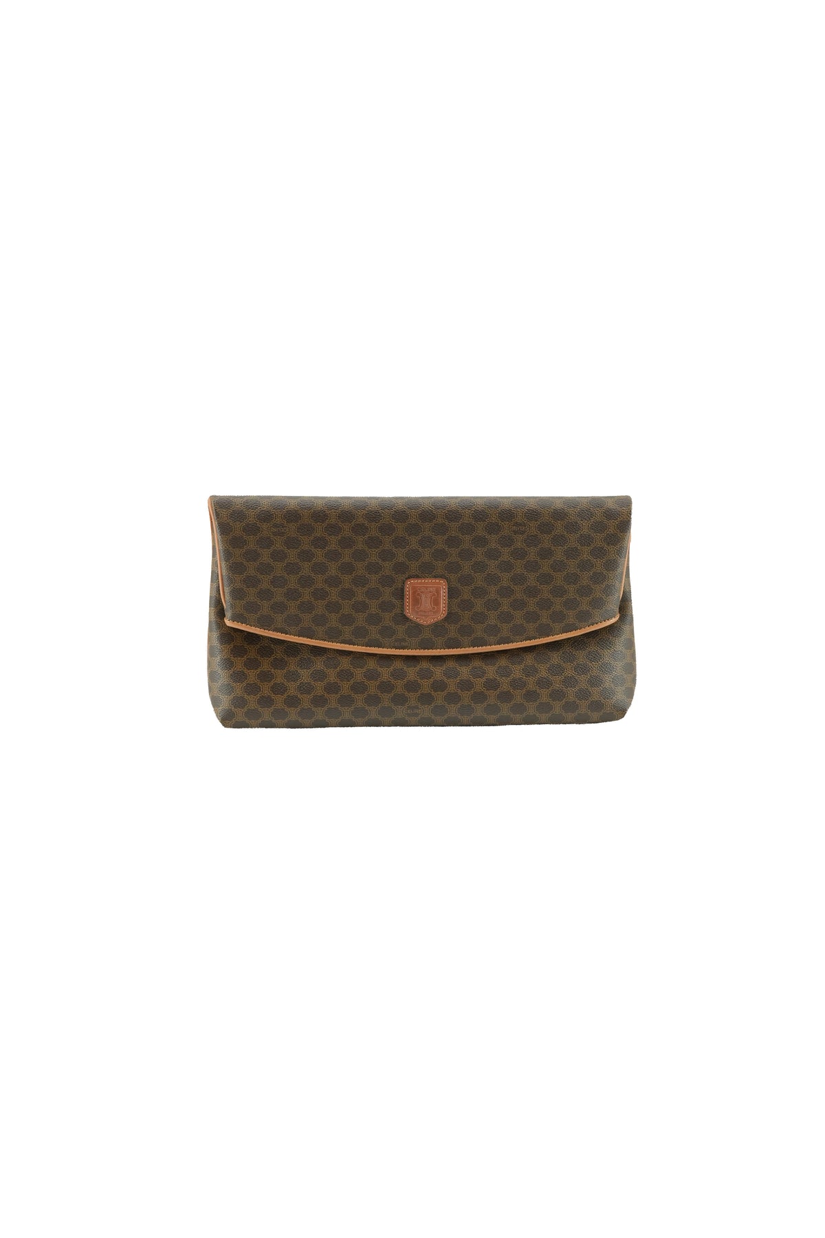 Celine brown Macadame vintage clutch M06