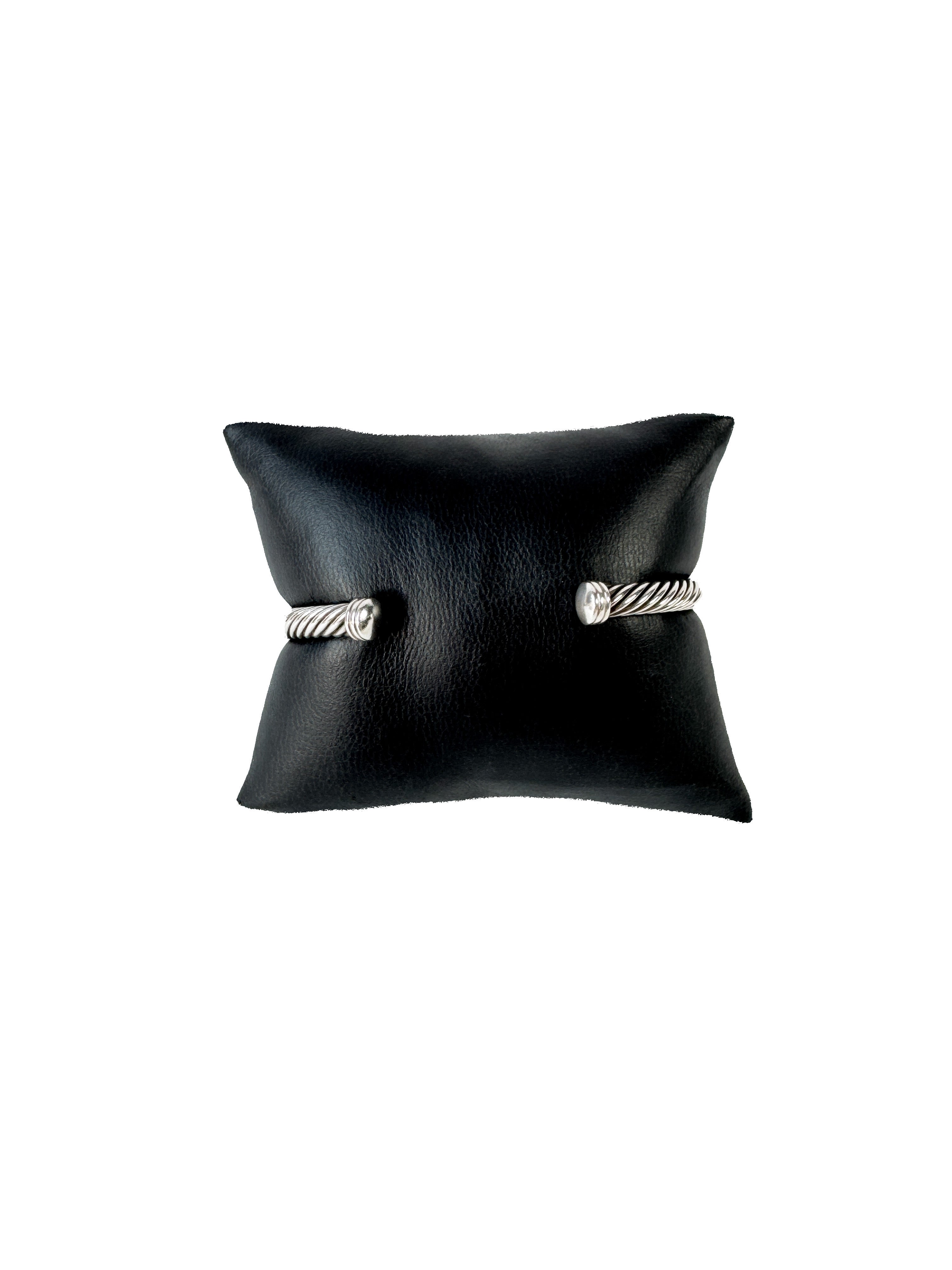 David Yurman sterling silver, yellow gold, citrine & tourmaline cable Renaissance cuff bracelet