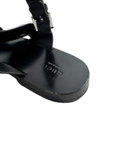 Gucci black leather horse-bit sandals size 38