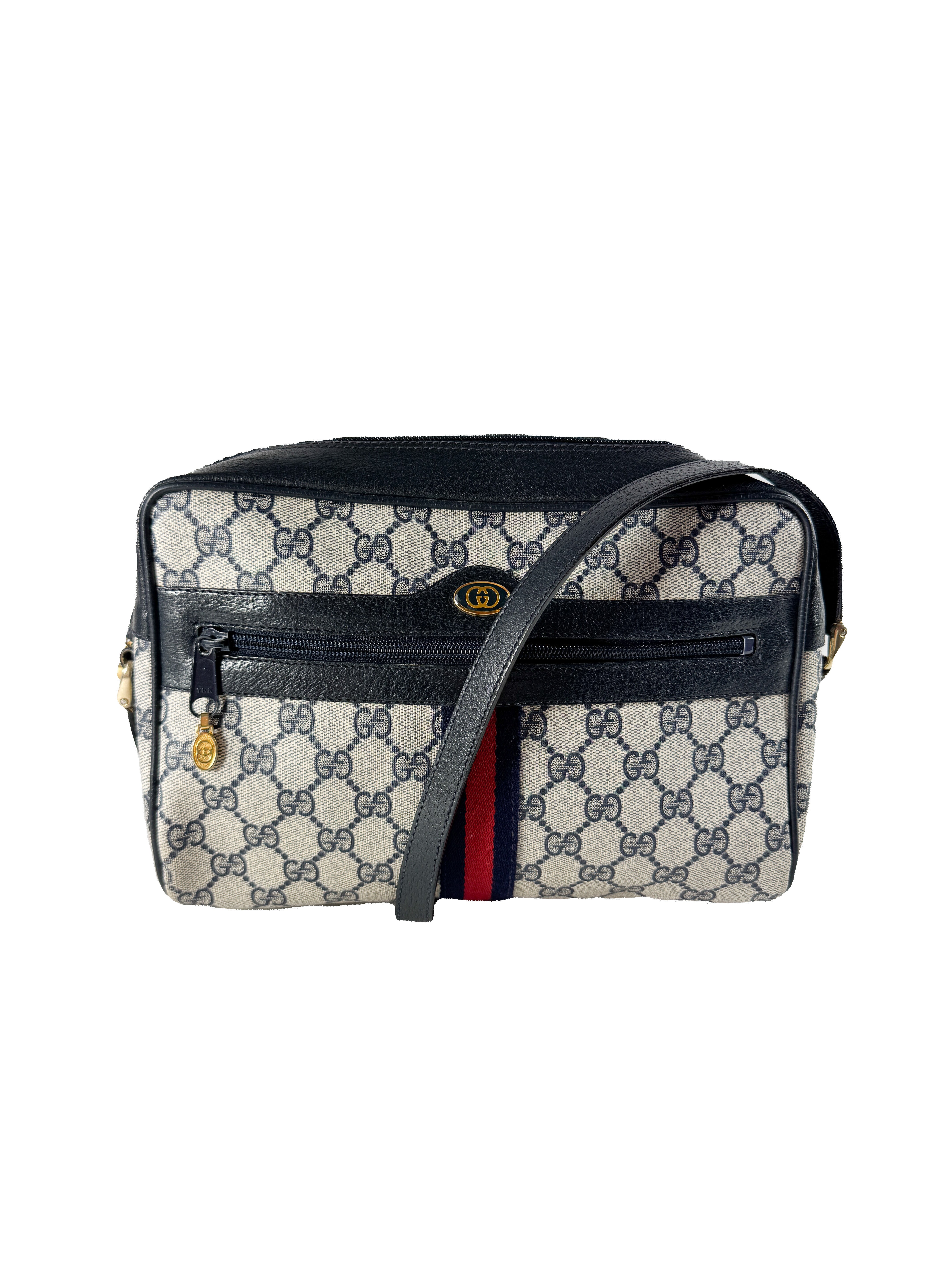 Gucci navy GG sherry line vintage crossbody 3202005
