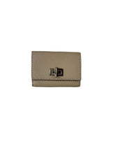 Fendi gray taupe leather Selleria wallet 7032