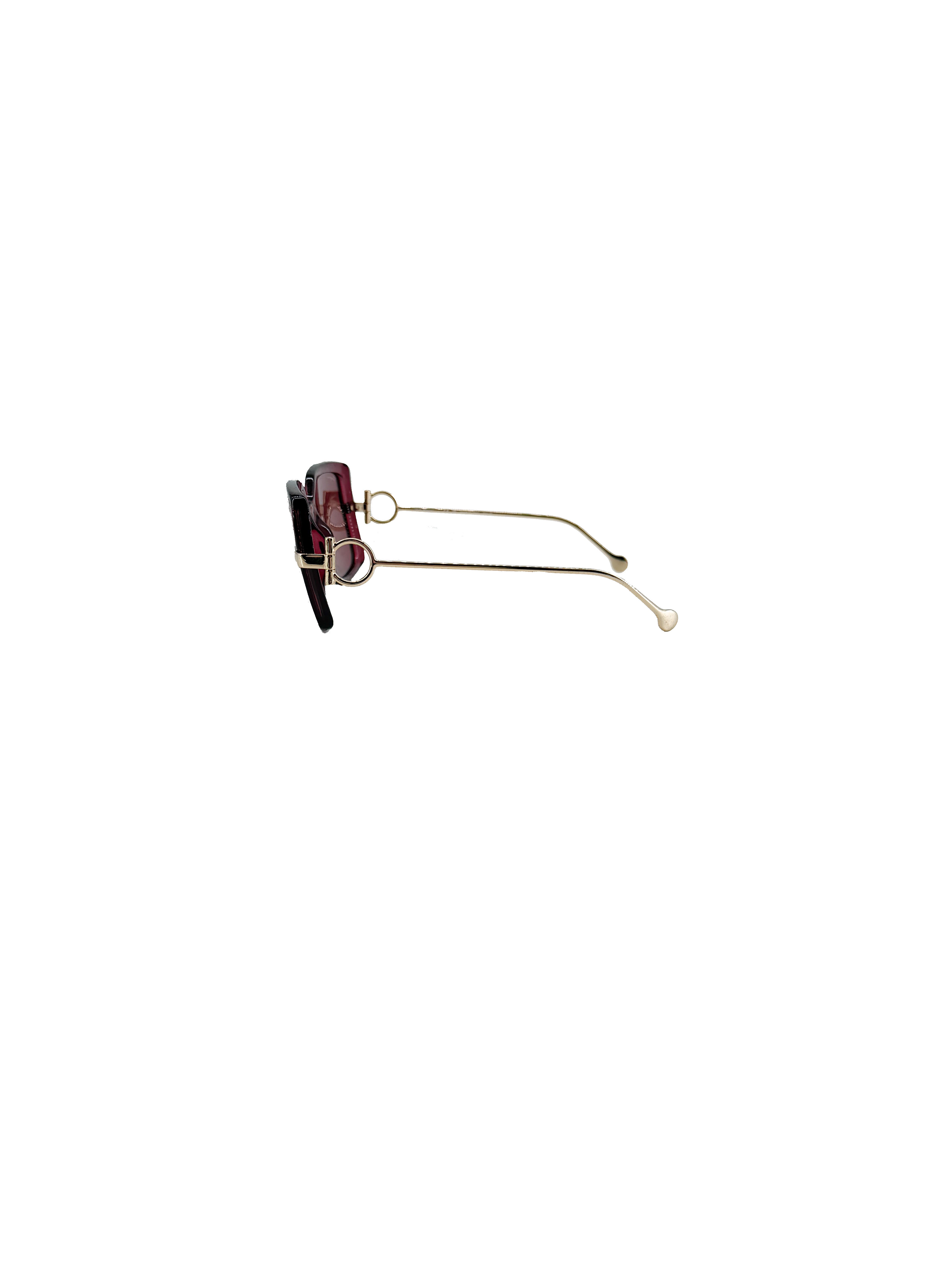 Salvatore Ferragamo pink gold oversized square sunglasses SF913S *case*