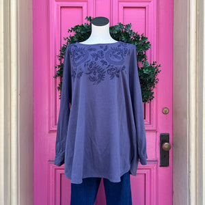 J. Jill navy embroidered tunic size 2X