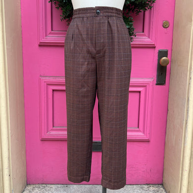 Madewell brown plaid pants size M