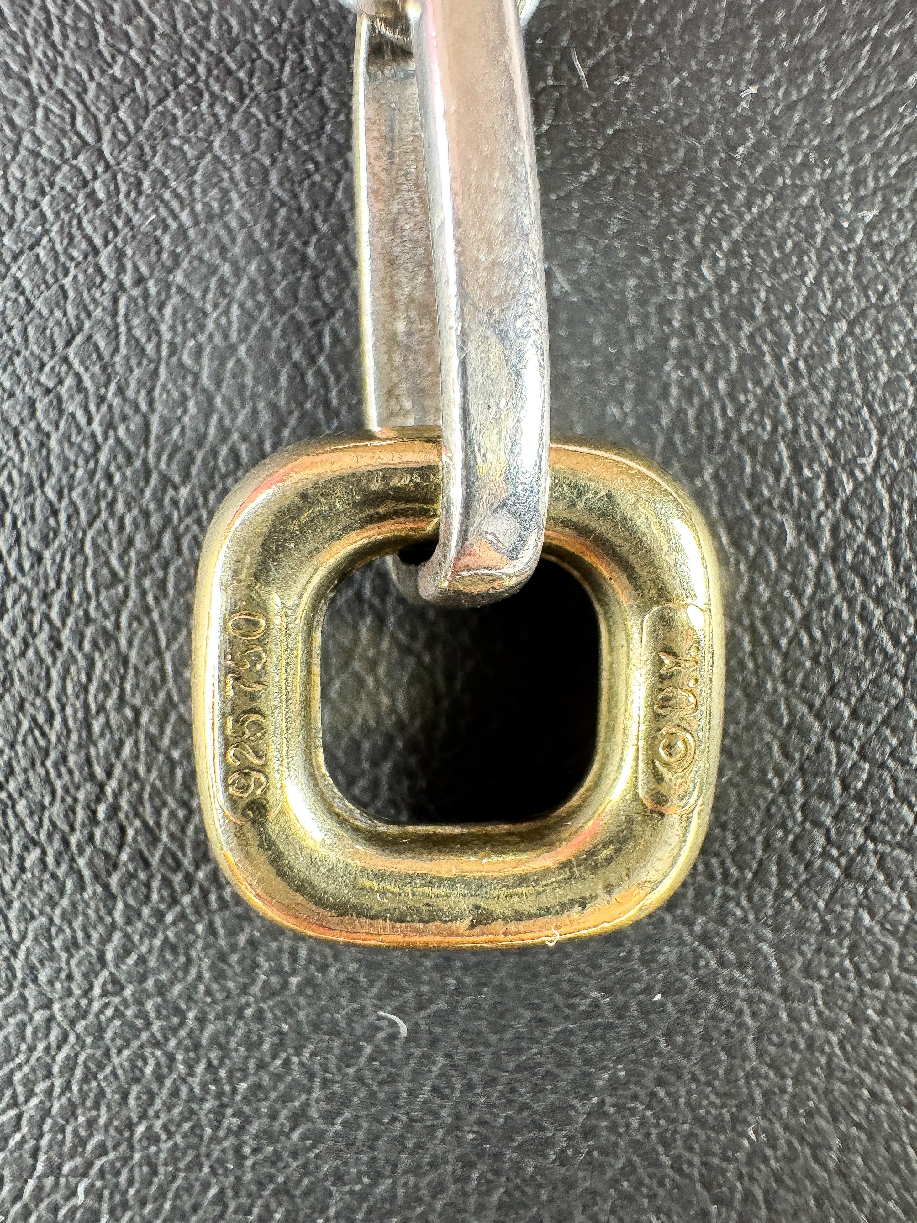 David Yurman sterling silver, yellow gold Figaro toggle necklace