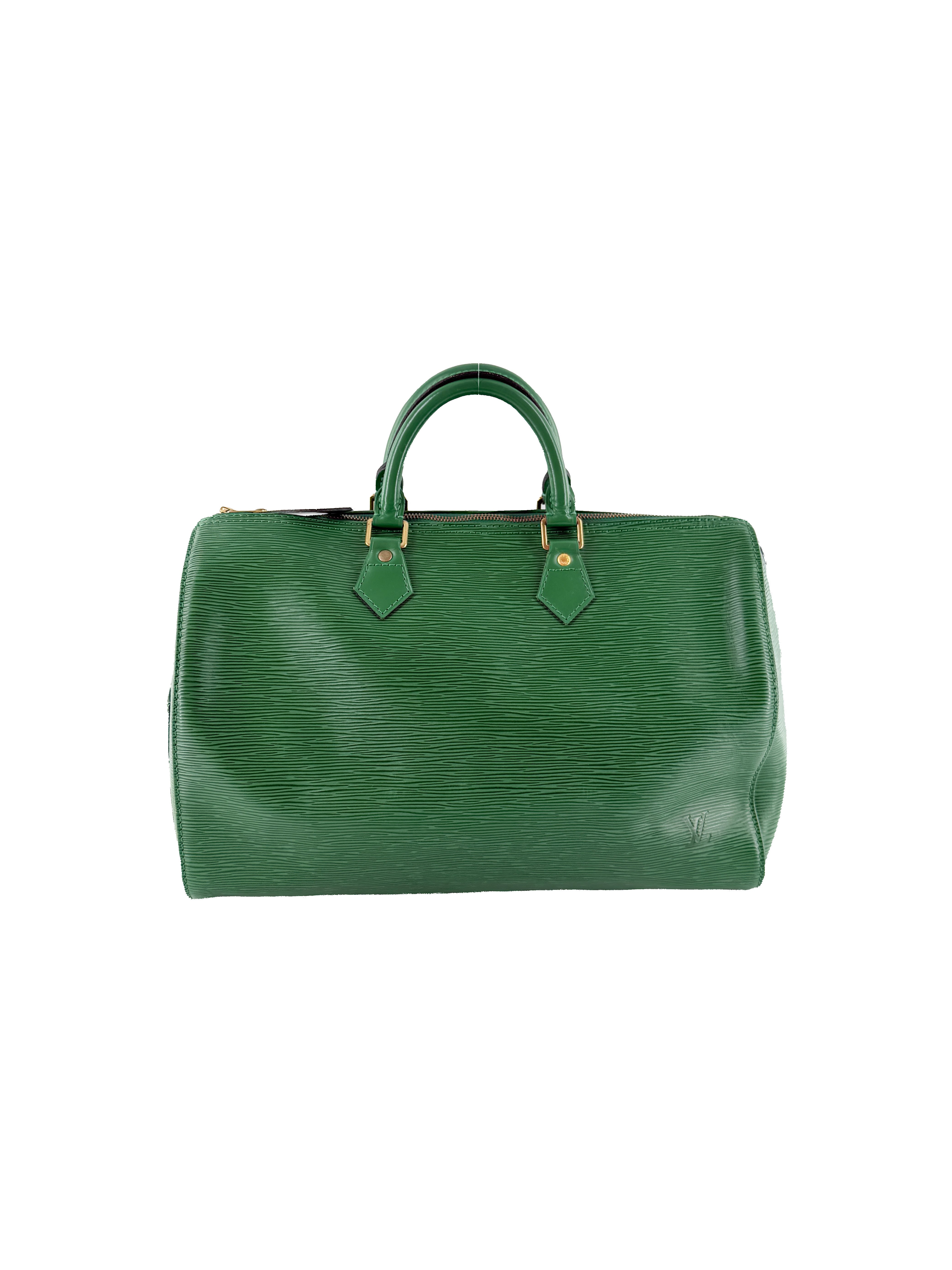 Louis Vuitton borneo green epi Speedy 35 VI0934