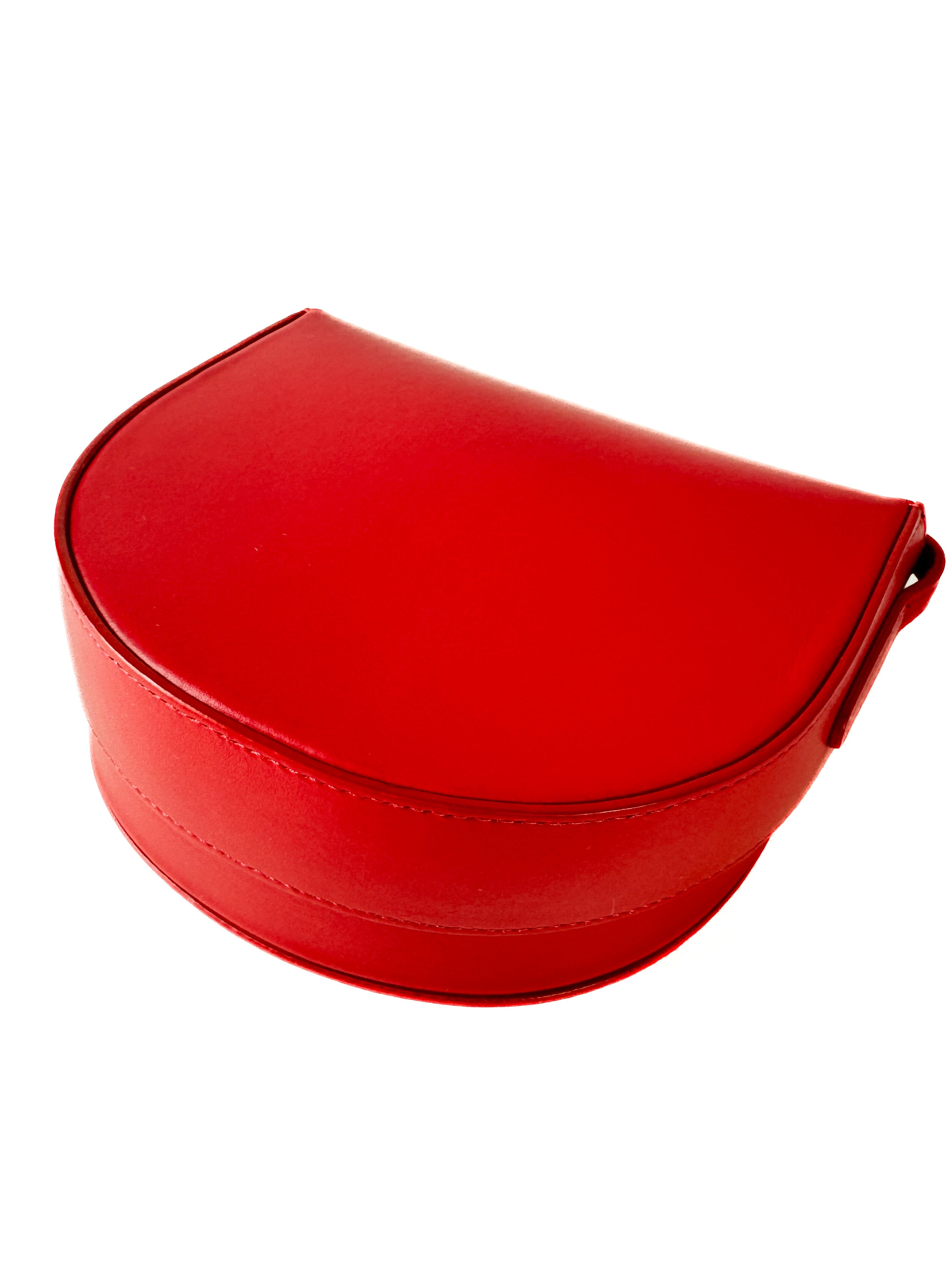 Mansur Gavriel red leather Mini Saddle crossbody