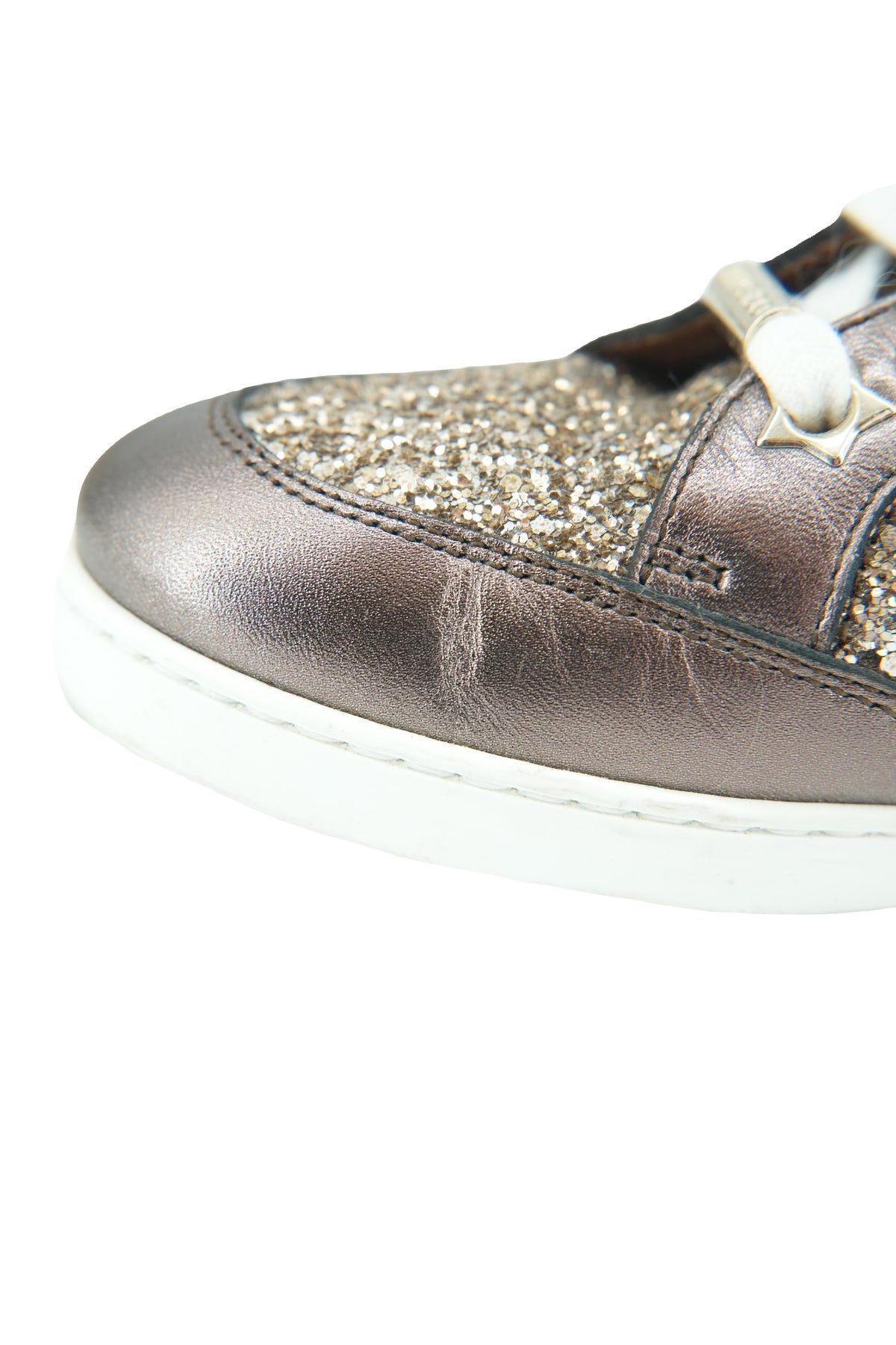 Jimmy Choo metallic glitter Miami sneakers size 38.5