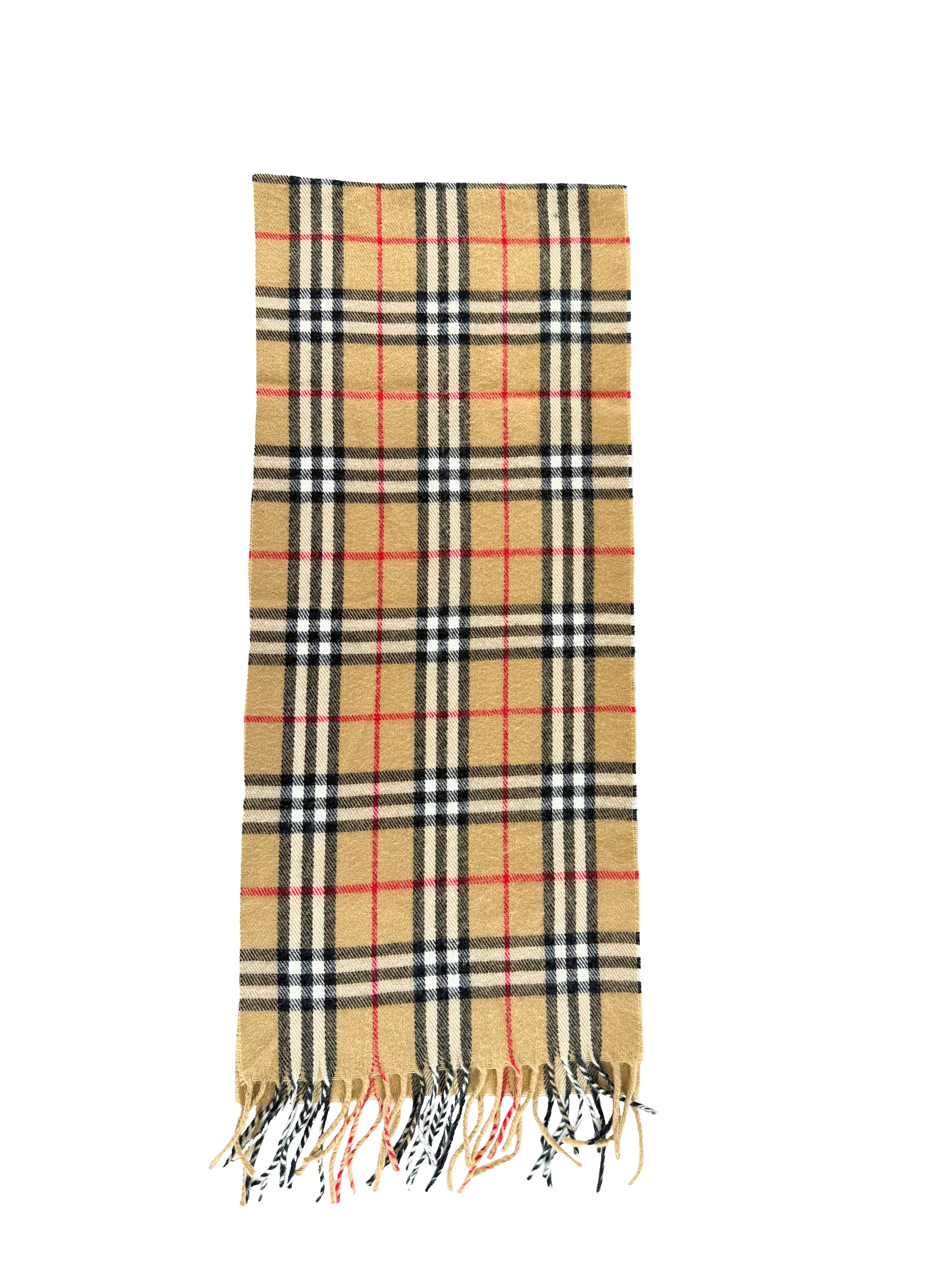 Burberry brown plaid vintage lambswool scarf