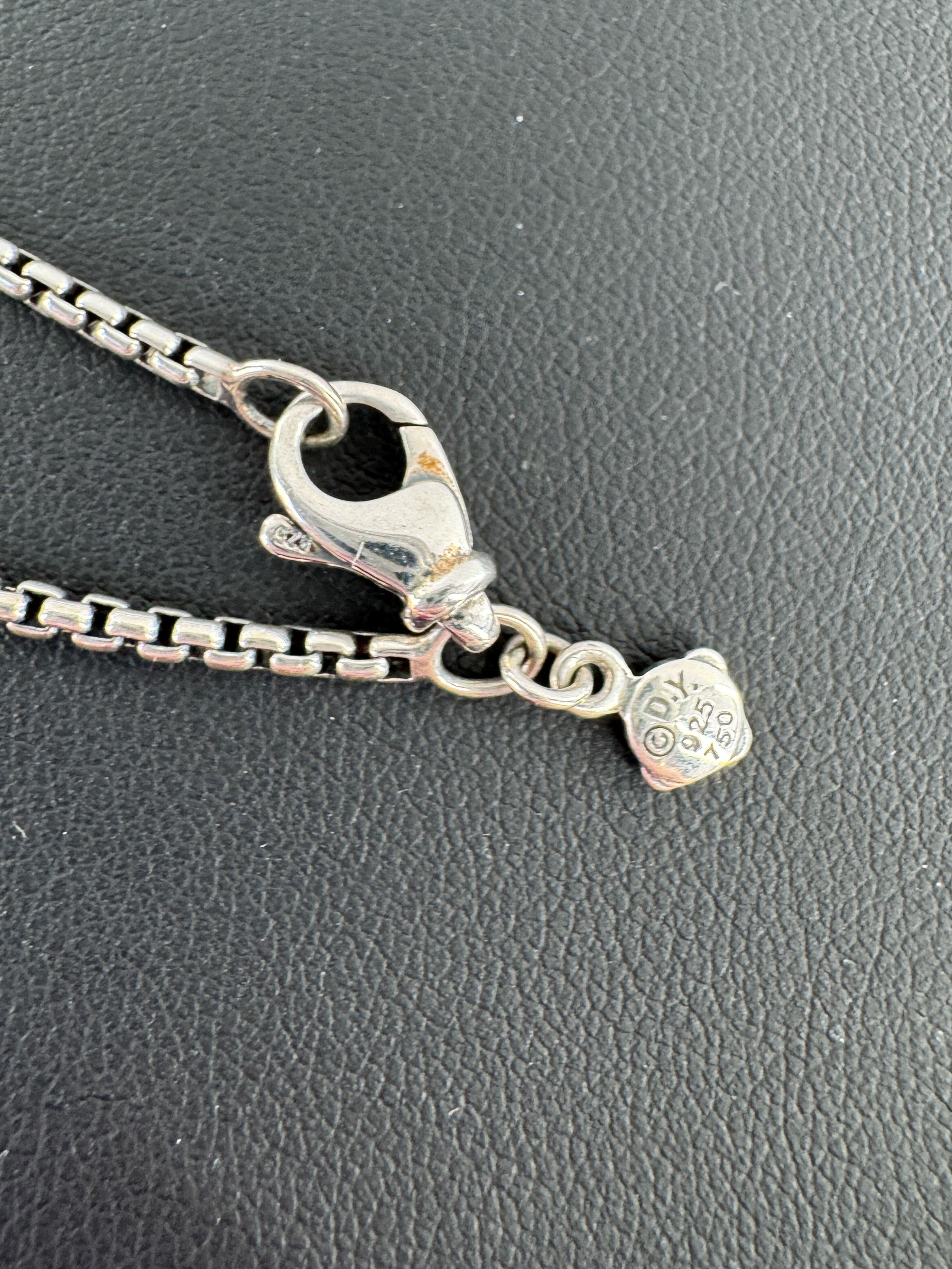 David Yurman sterling silver 18k gold Belmont double curb link necklace