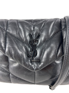 Saint Laurent black mini Lou puffer bag