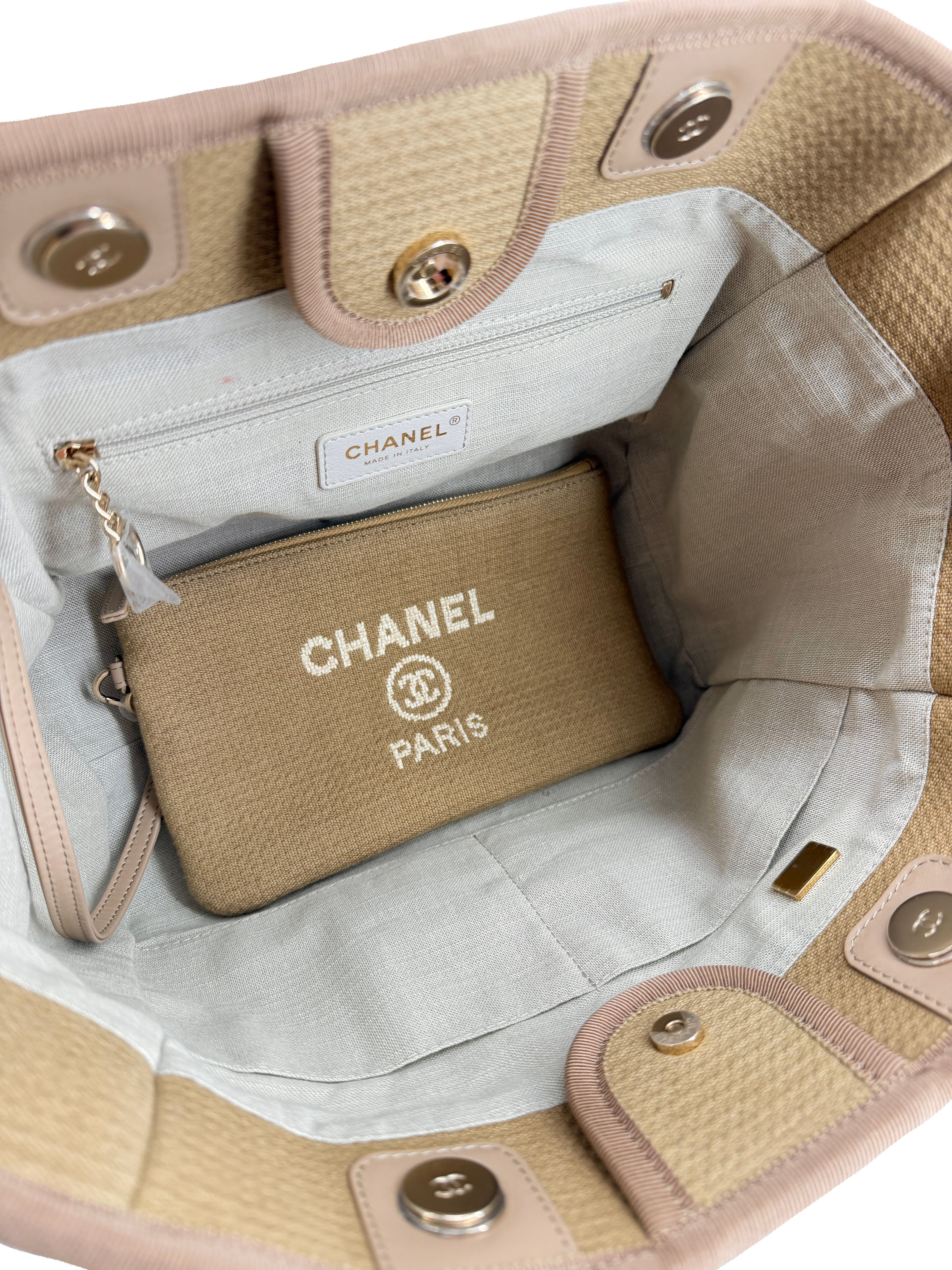 Chanel beige mixed materials small Deauville tote C0TNKH70