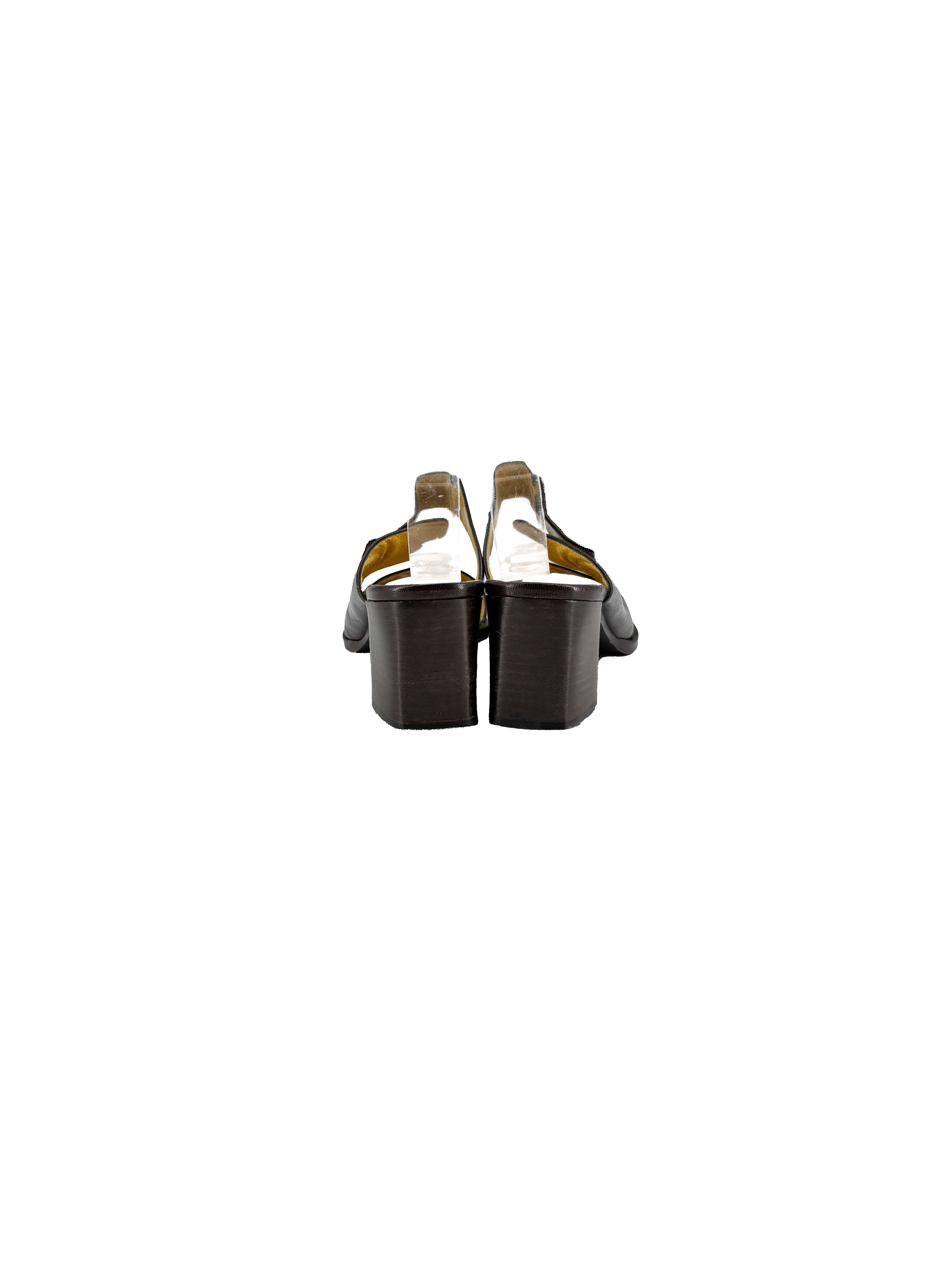 Fendi vintage dark brown heeled sandals size 8.5 BOX