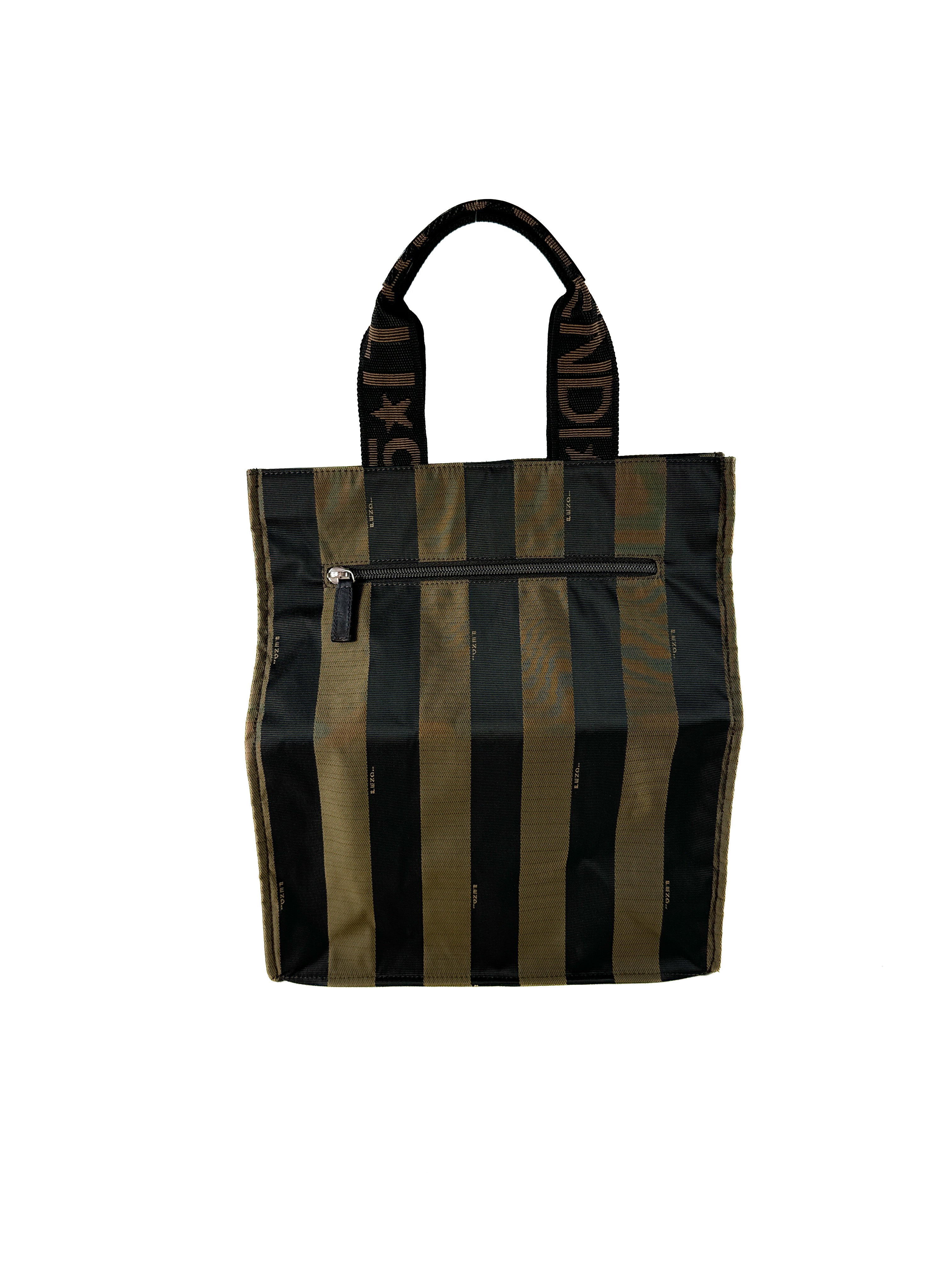 Fendi striped Pequin nylon tote 2305.26518.098