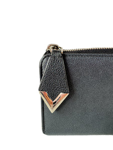 Louis Vuitton black leather Comete zip wallet MI1115