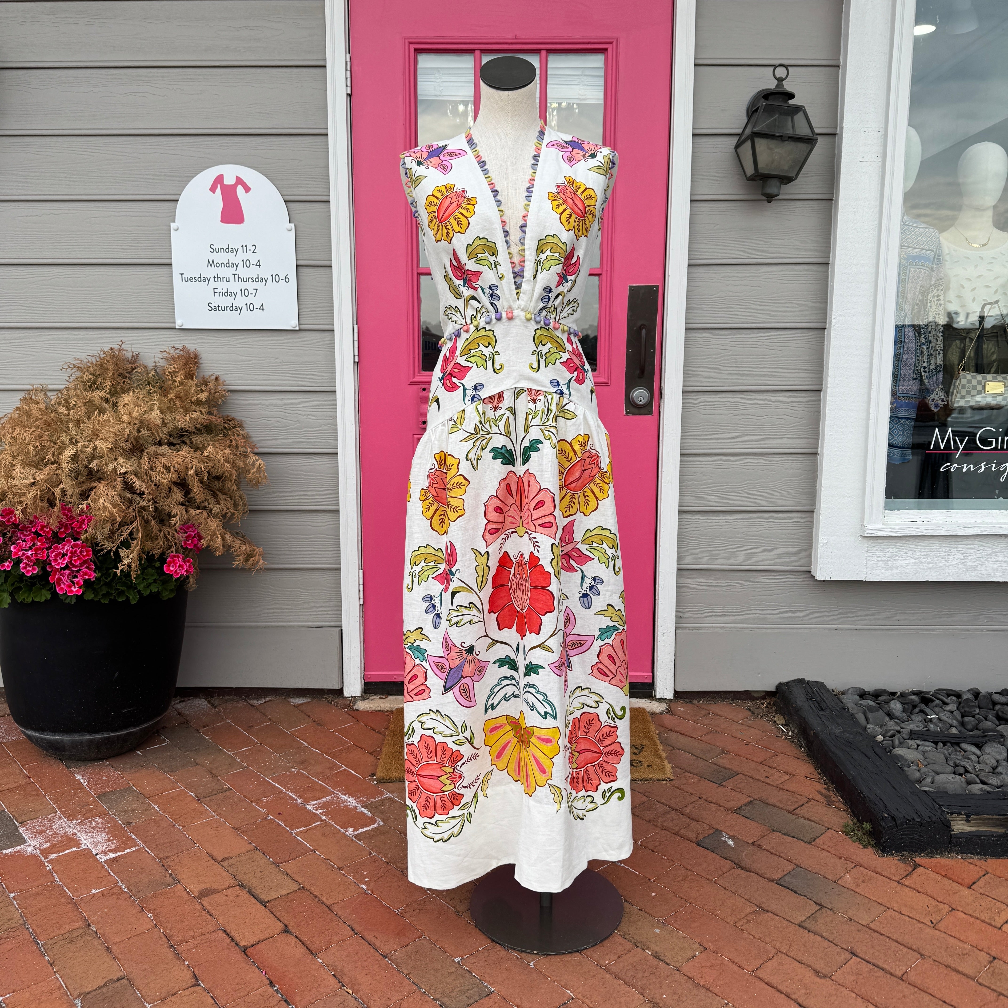 FARM RIO white multicolor floral linen tank dress size XL NWT