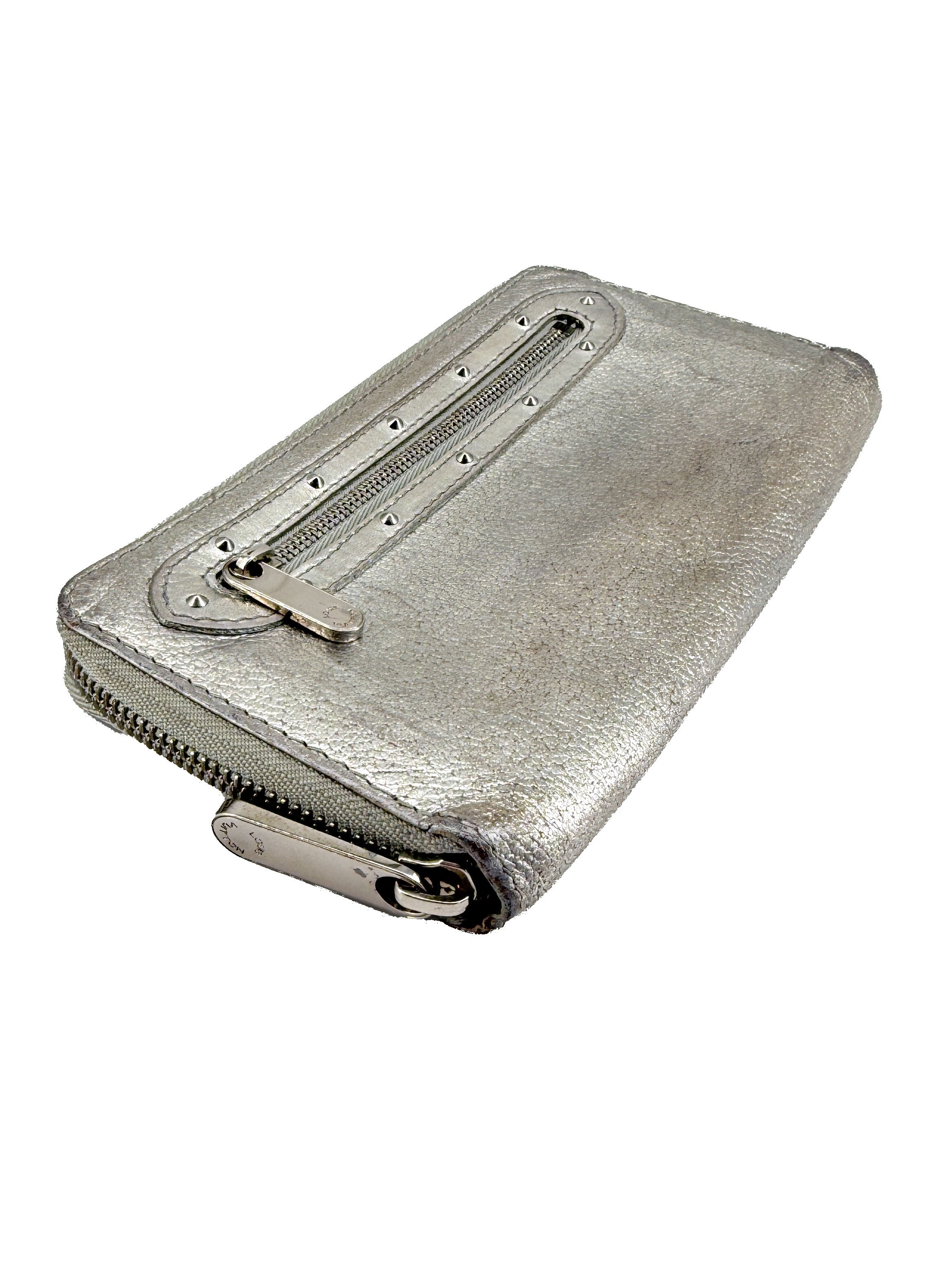 Louis Vuitton silver zippy Suhali wallet CA4087