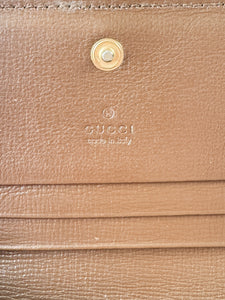Gucci brown signature GG heart compact wallet 6488480416