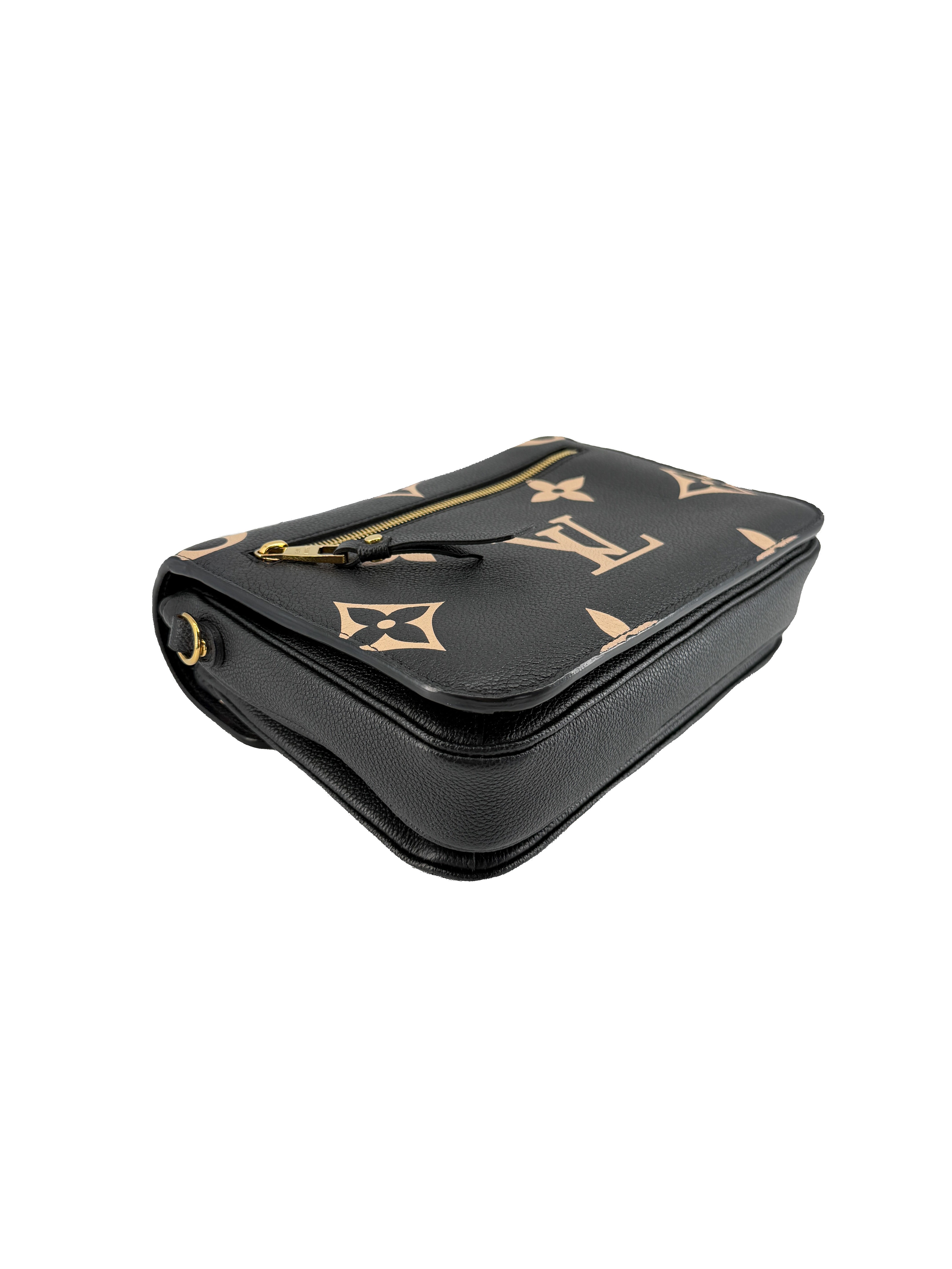 Louis Vuitton black, cream empreinte leather Pochette Metis DU5210