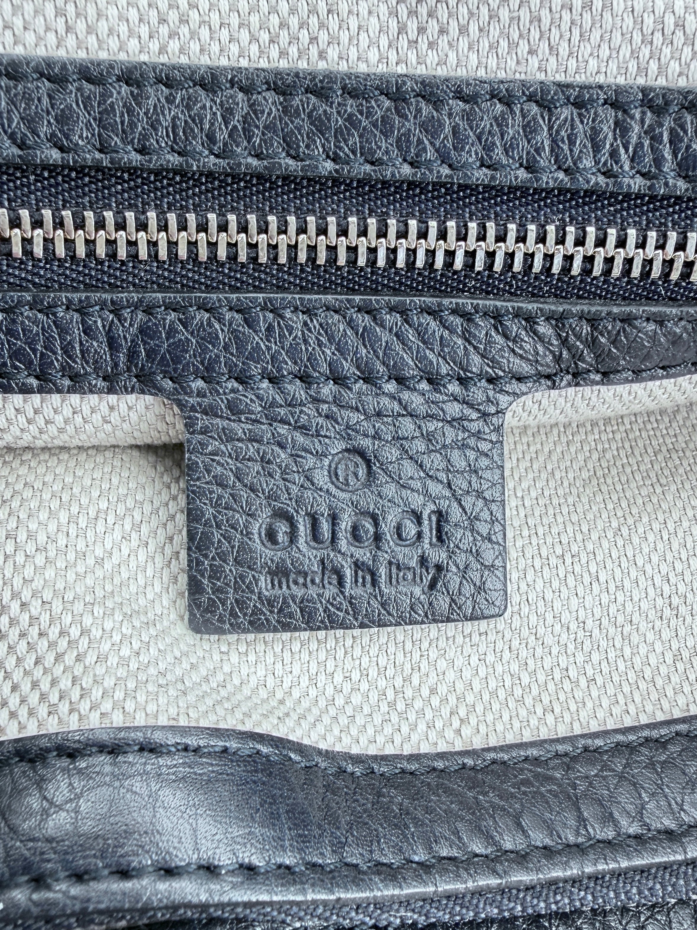 Gucci dark navy Soho Working tote 308363213317