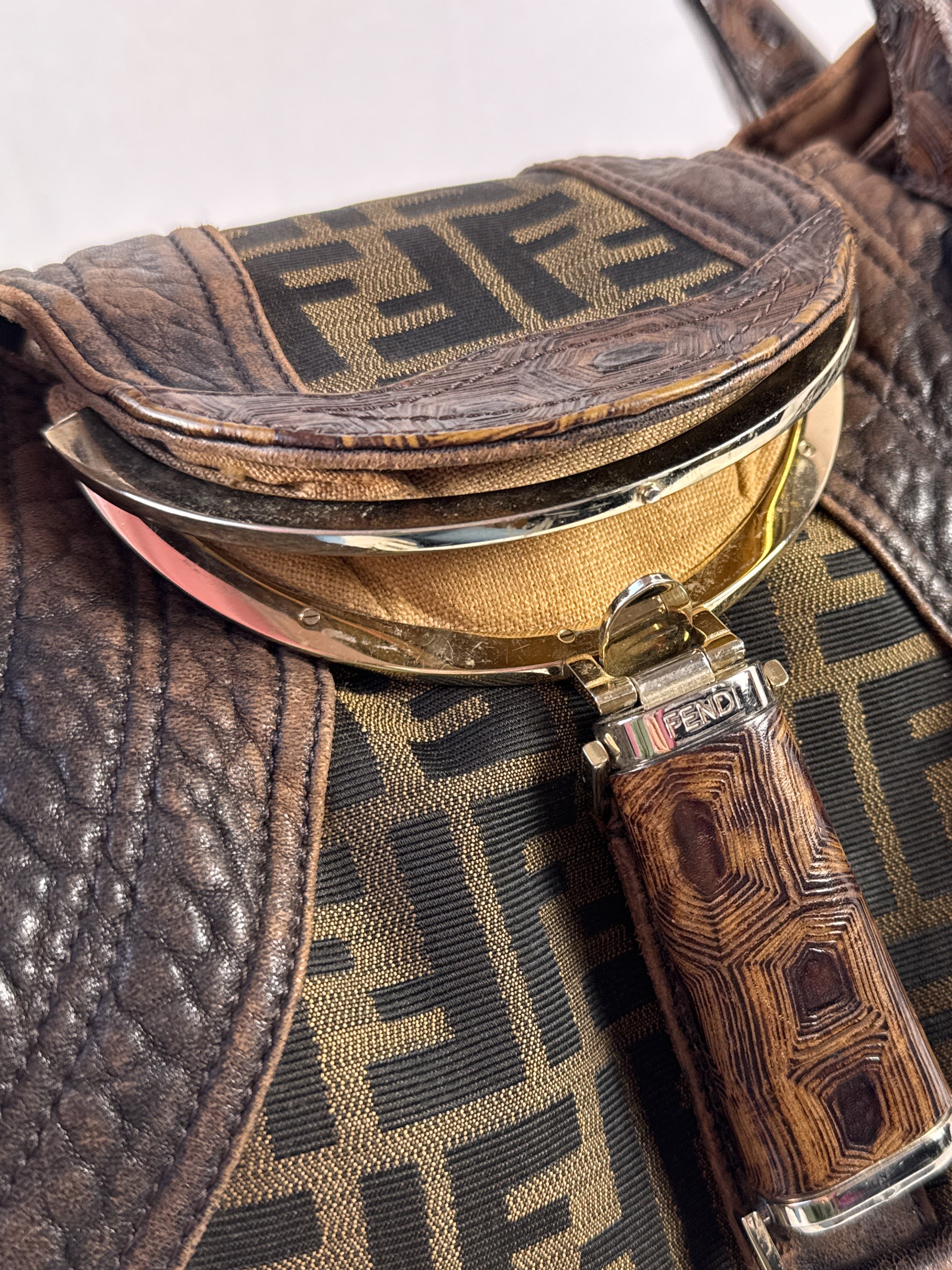 Fendi brown Zucca Spy bag *as is*